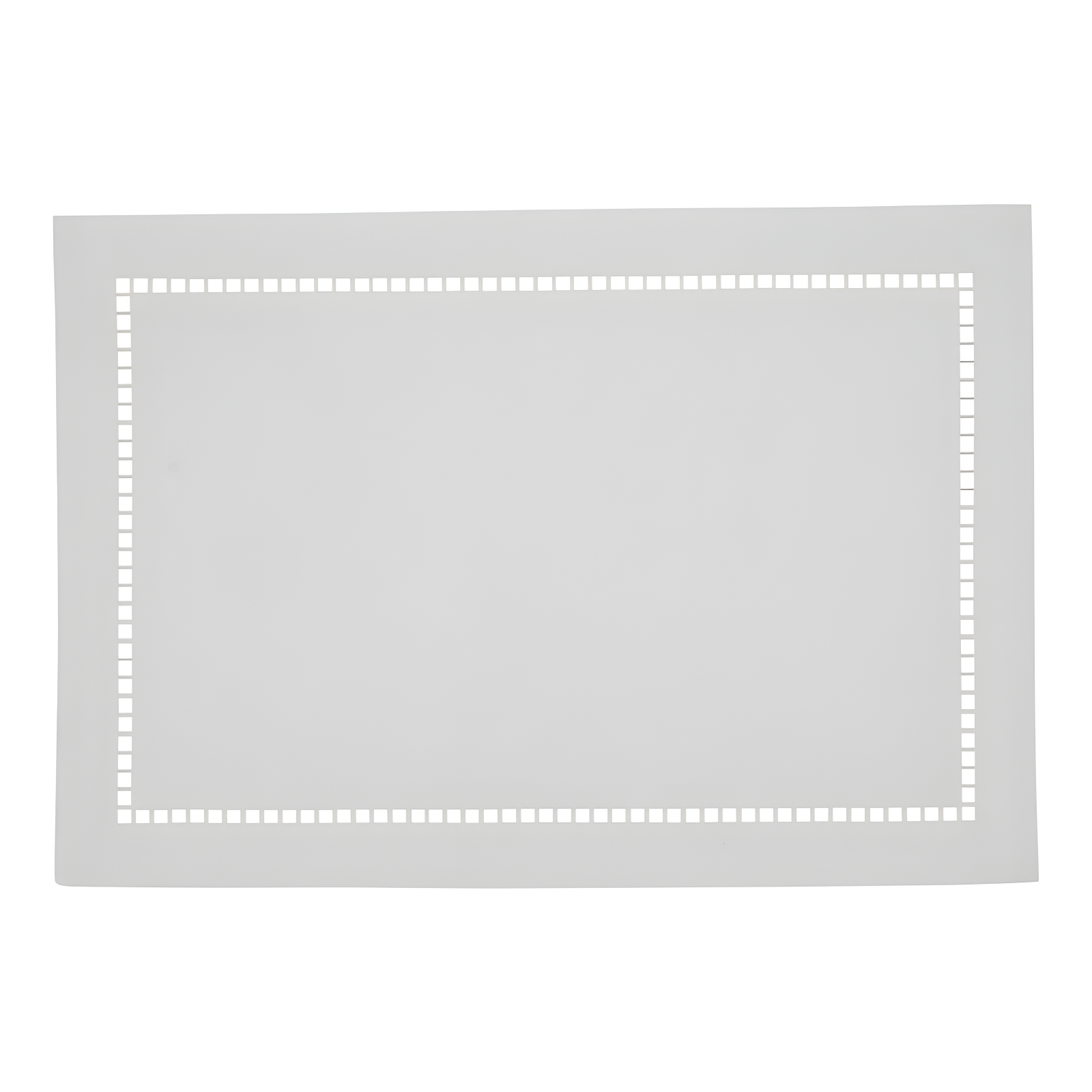Saro Lifestyle Placemats With Laser-Cut Hemstitch Design, White, (Set of 4 pcs)