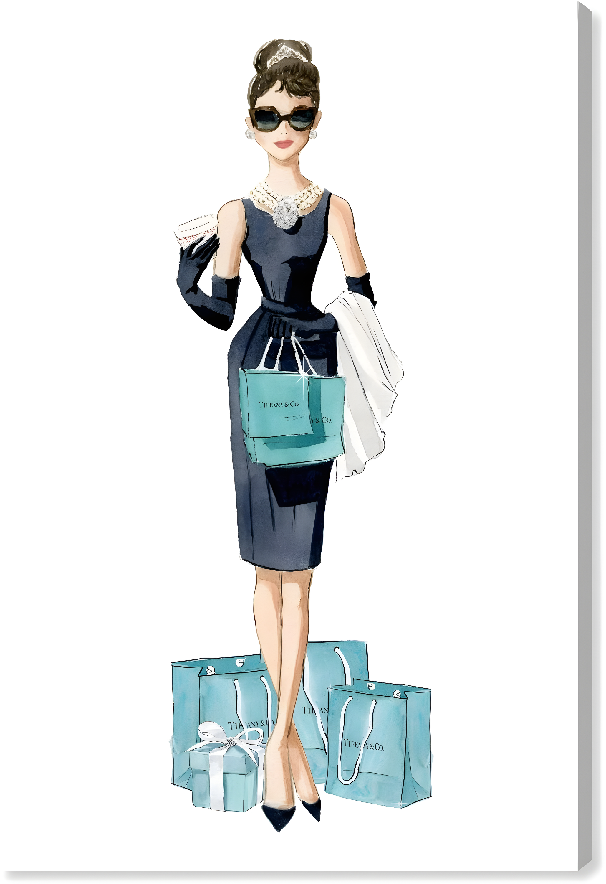 Diamond Breakfast Shopping - Graphic Art on Canvas