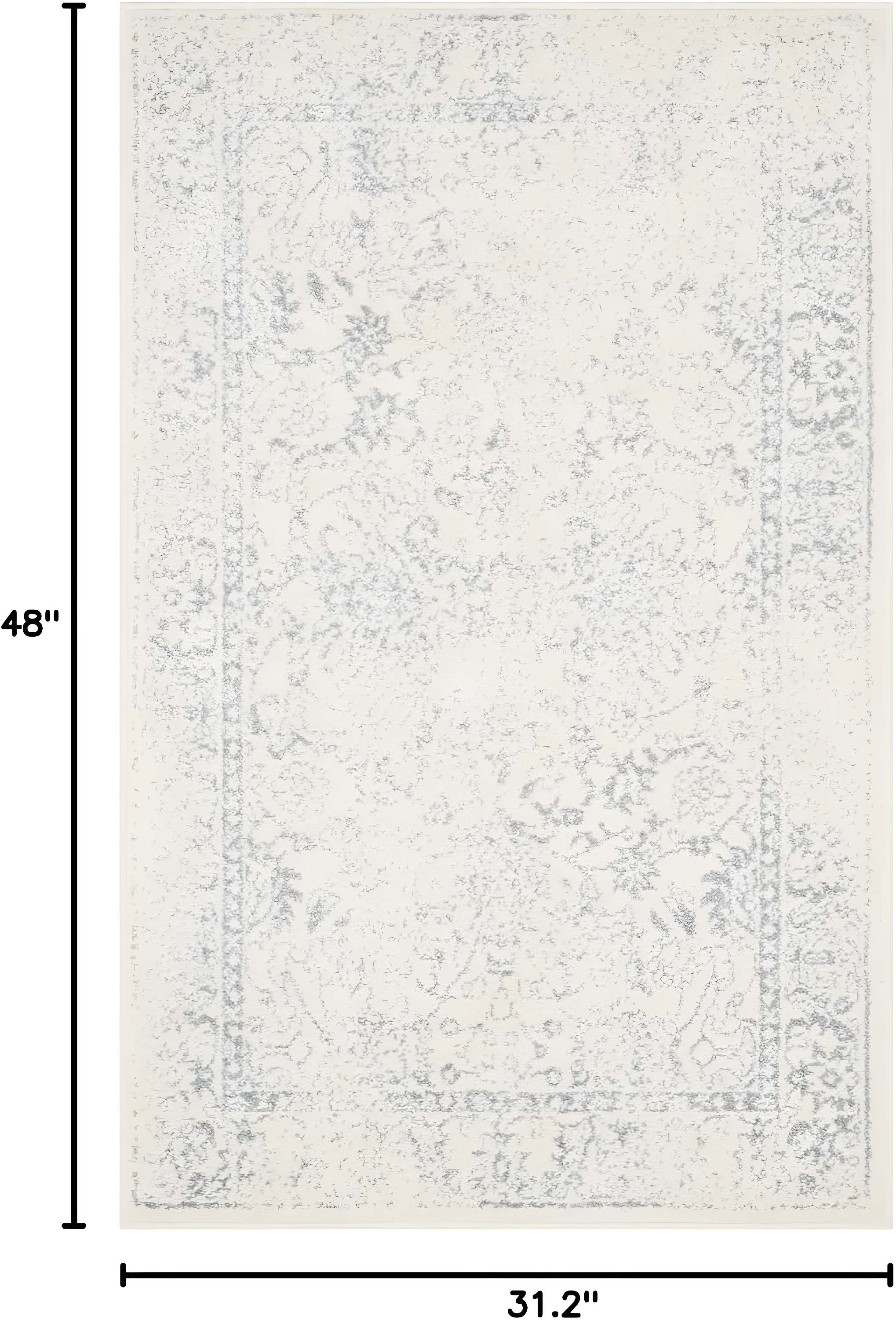 Adirondack ADR109 Machine Made Indoor Accent Rug - Ivory/Slate - 2'-6"x4' - Safavieh