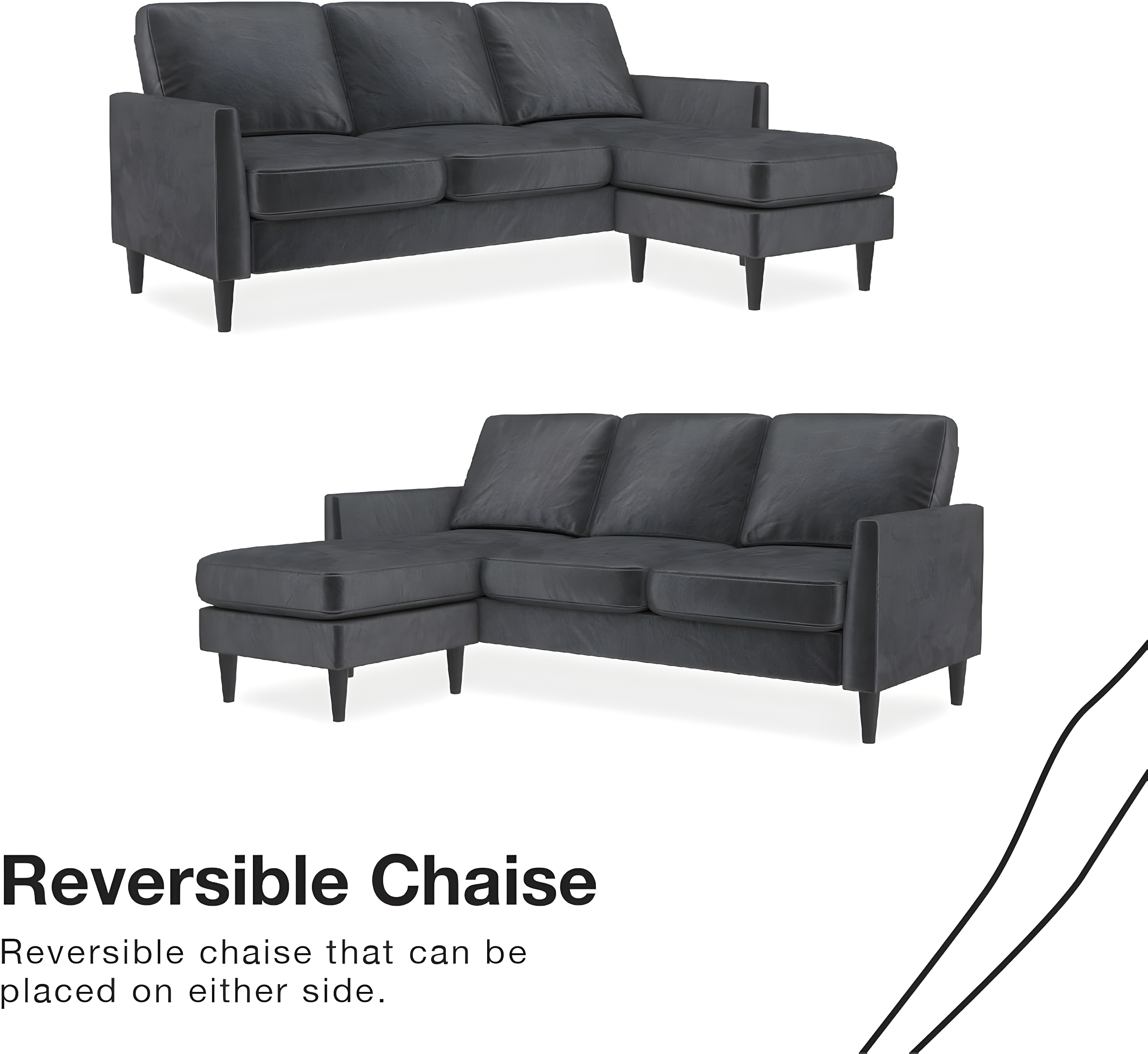 Winston 81.5" Wide Reversible Sofa & Chaise with Ottoman