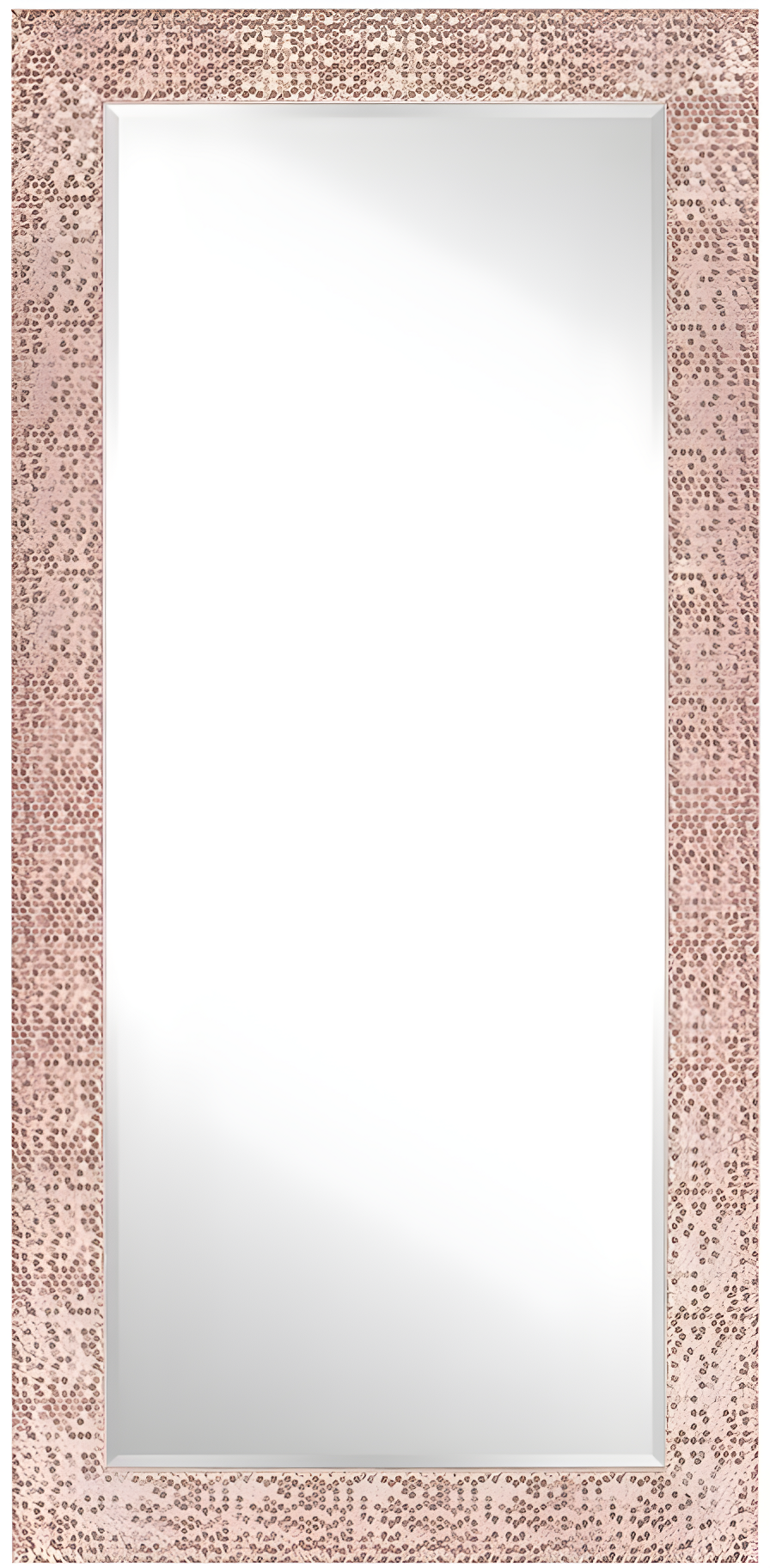 Elegant Full-Length Rectangular Wood Mirror with Gold Mosaic Frame