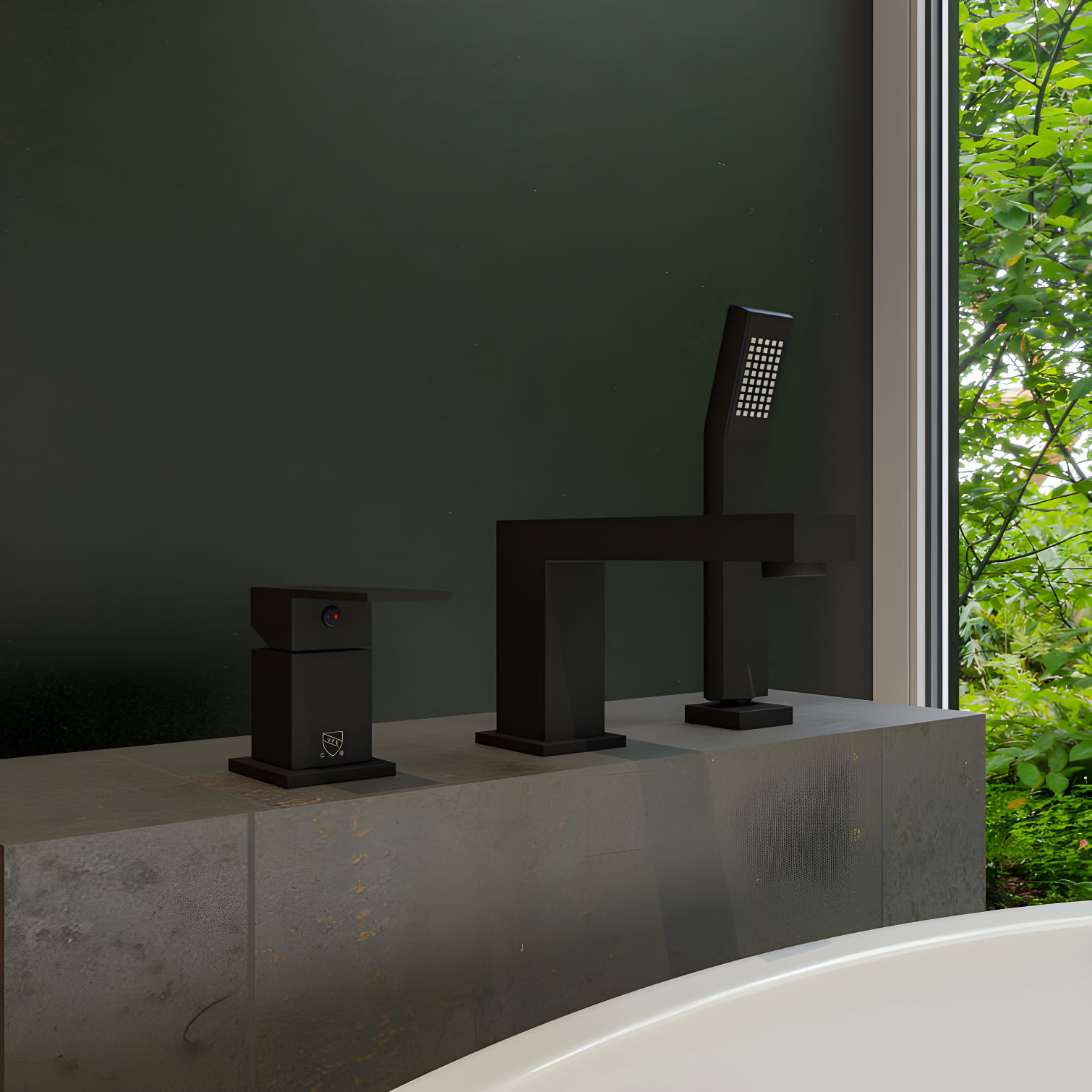 1 Handle Deck Roman Tub Faucet with Diverter