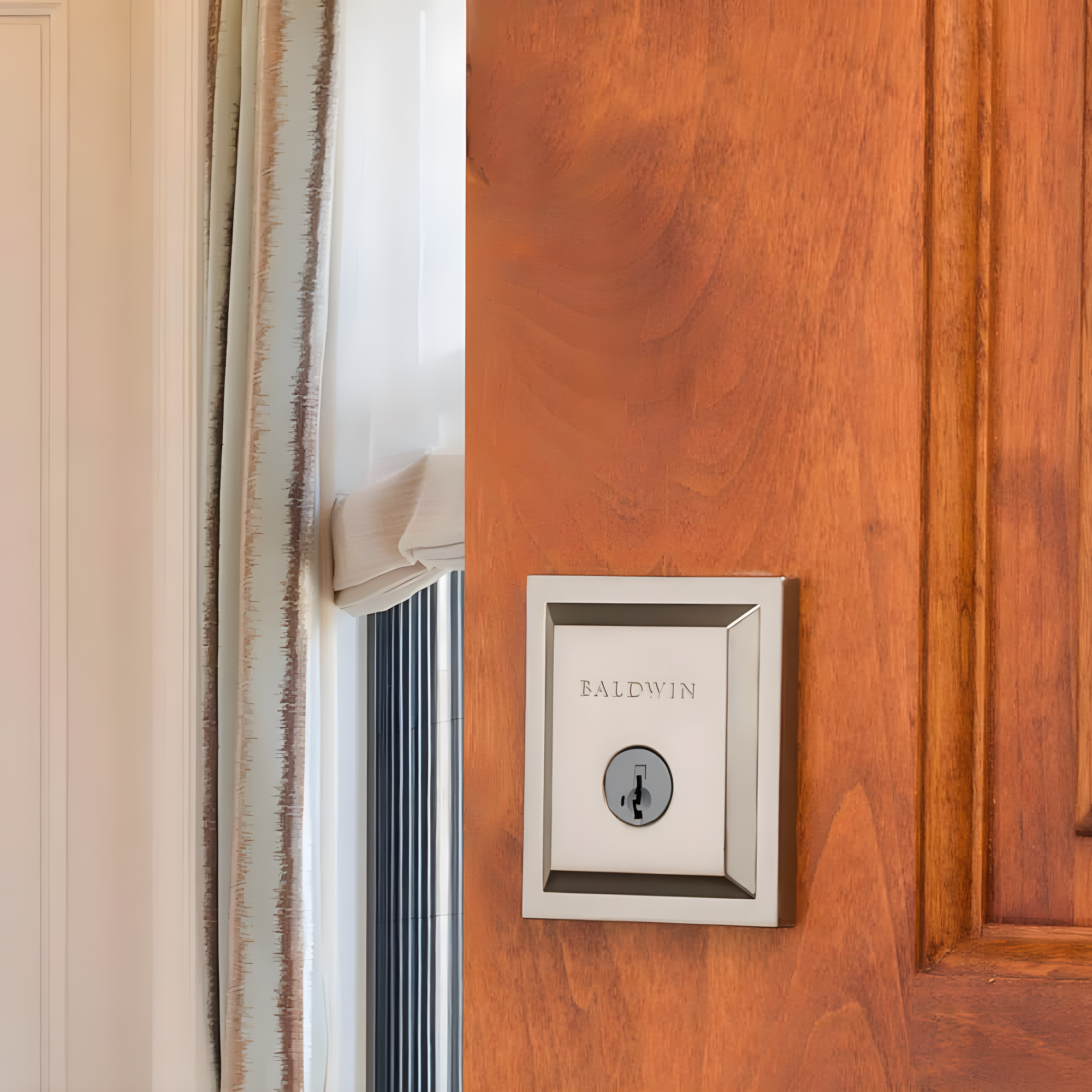 Baldwin 380SLB15SMTCPRCAL Torrey Pines 380 Rectangular Low Profile Single Cylinder Deadbolt with SmartKey