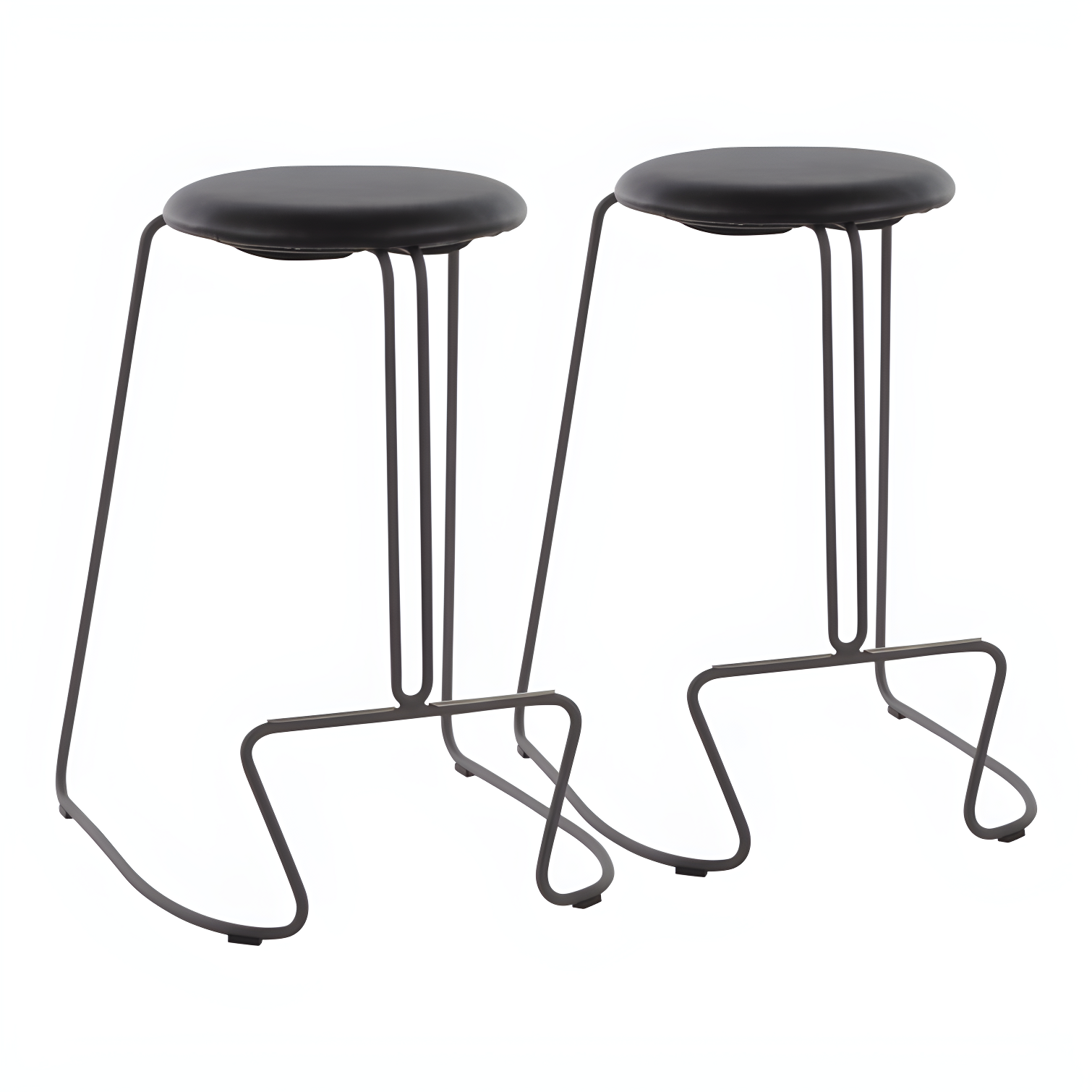 Upholstered Counter Stool with Metal Frame