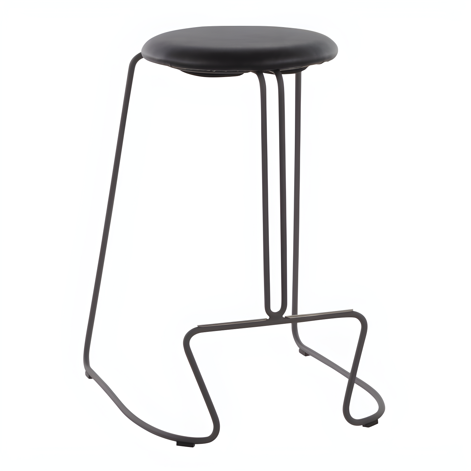 Upholstered Counter Stool with Metal Frame