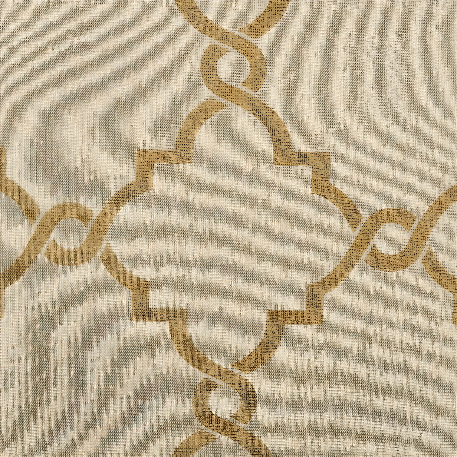Fretwork Print Grommet Top Window Curtain Panel
