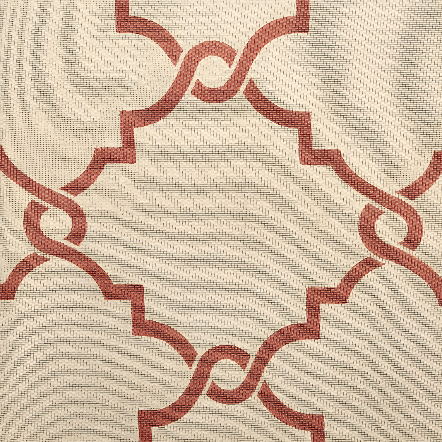 Fretwork Print Grommet Top Window Curtain Panel