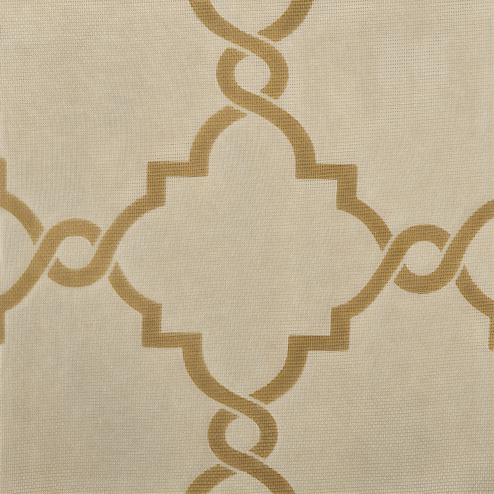 Fretwork Print Grommet Top Window Curtain Panel