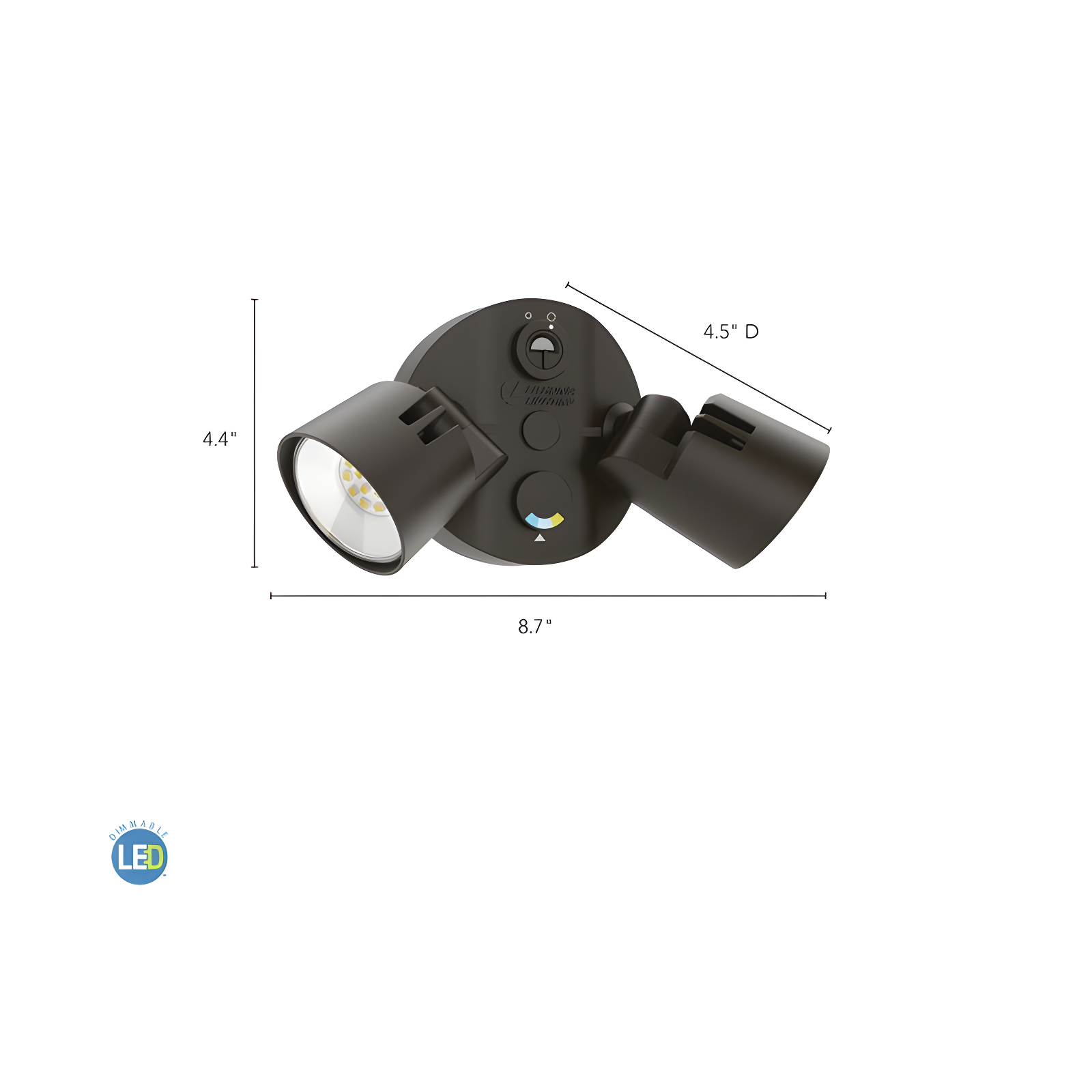 2 - Head Hardwired Dusk to Dawn Outdoor Security Flood Light with Motion Sensor