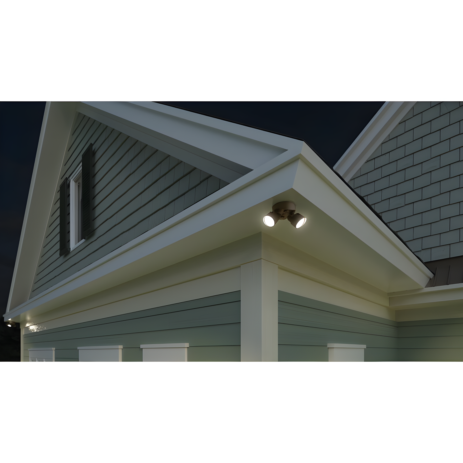 2 - Head Hardwired Dusk to Dawn Outdoor Security Flood Light with Motion Sensor