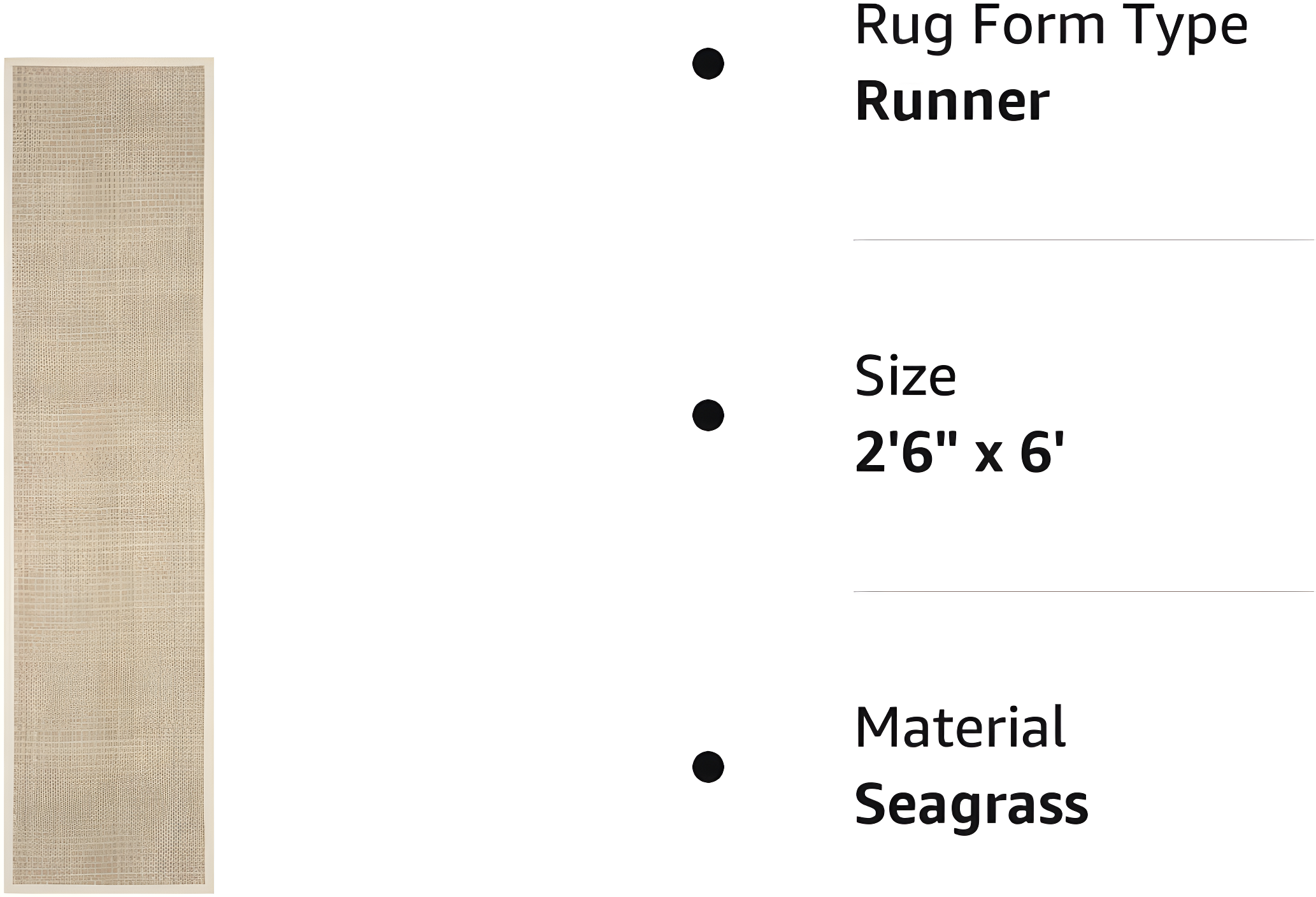 Natural Fiber NF114 Power Loomed Indoor Runner Rug - Natural/Ivory - 2'6"x6' - Safavieh.