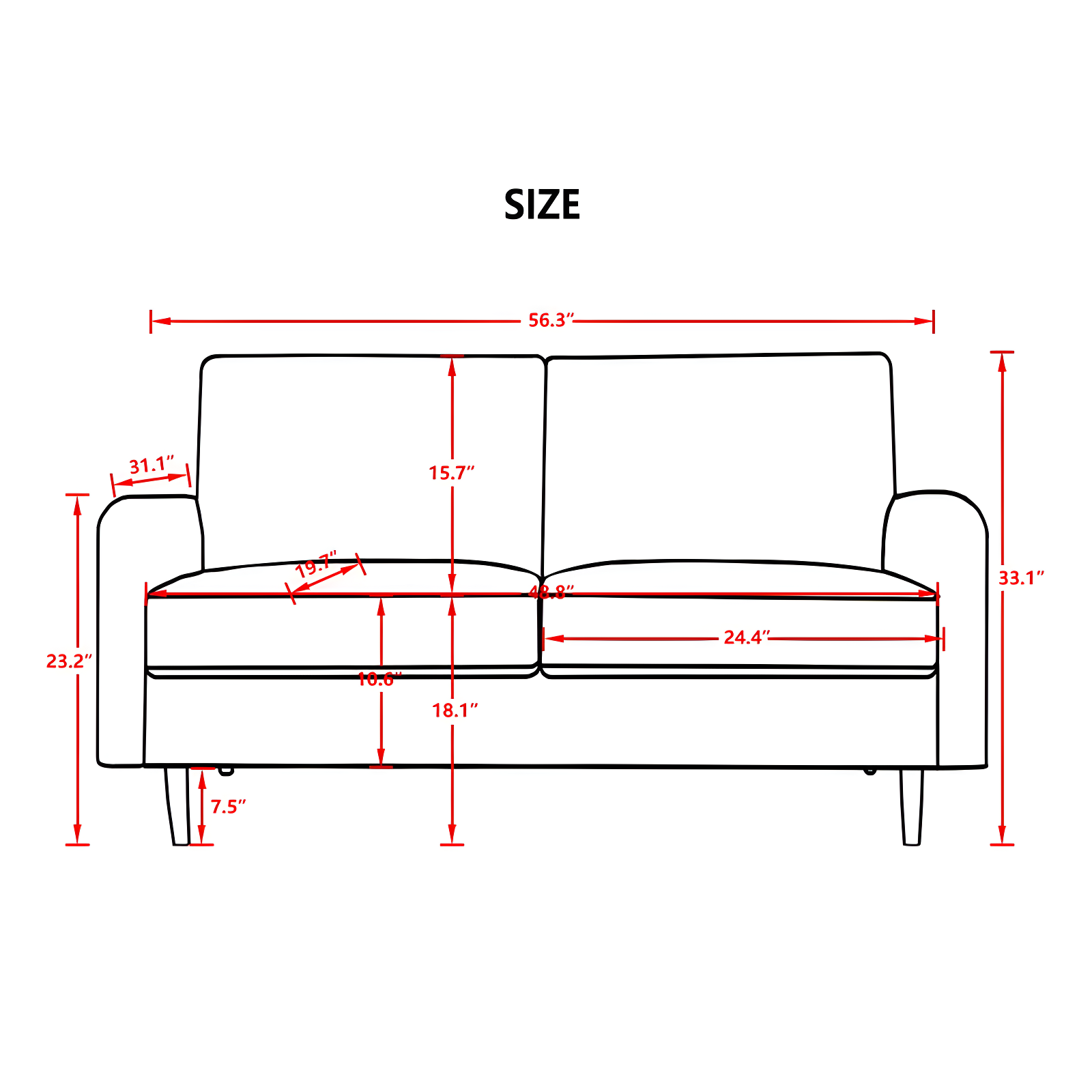 Everly Quinn Hasaam 56.3" Wide Velvet Round Arms Small Apartment Loveseat