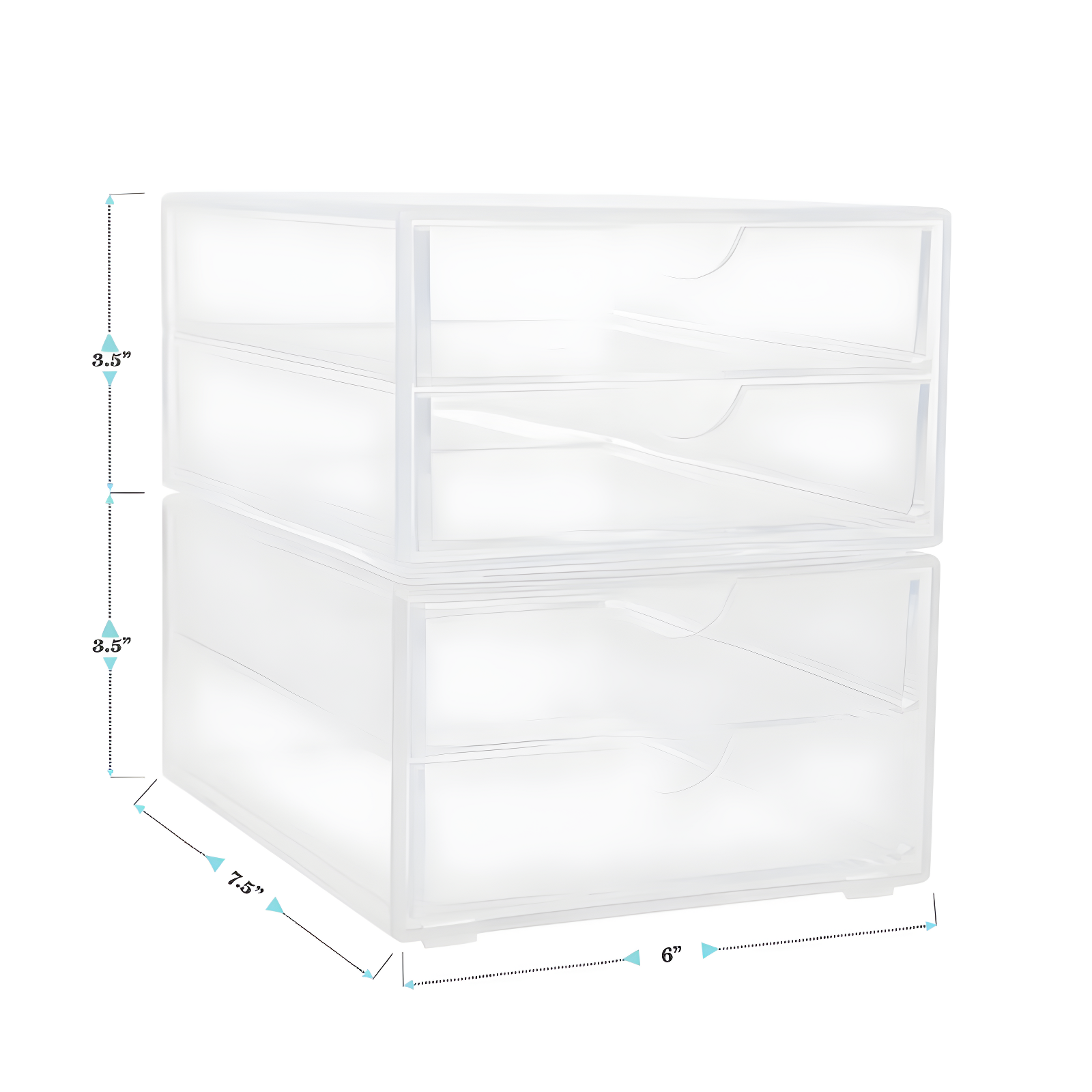 Martha Stewart Thomas Martha Stewart Plastic Desktop Storage with Half Moon Opening Pullout Drawers (Set of 2)