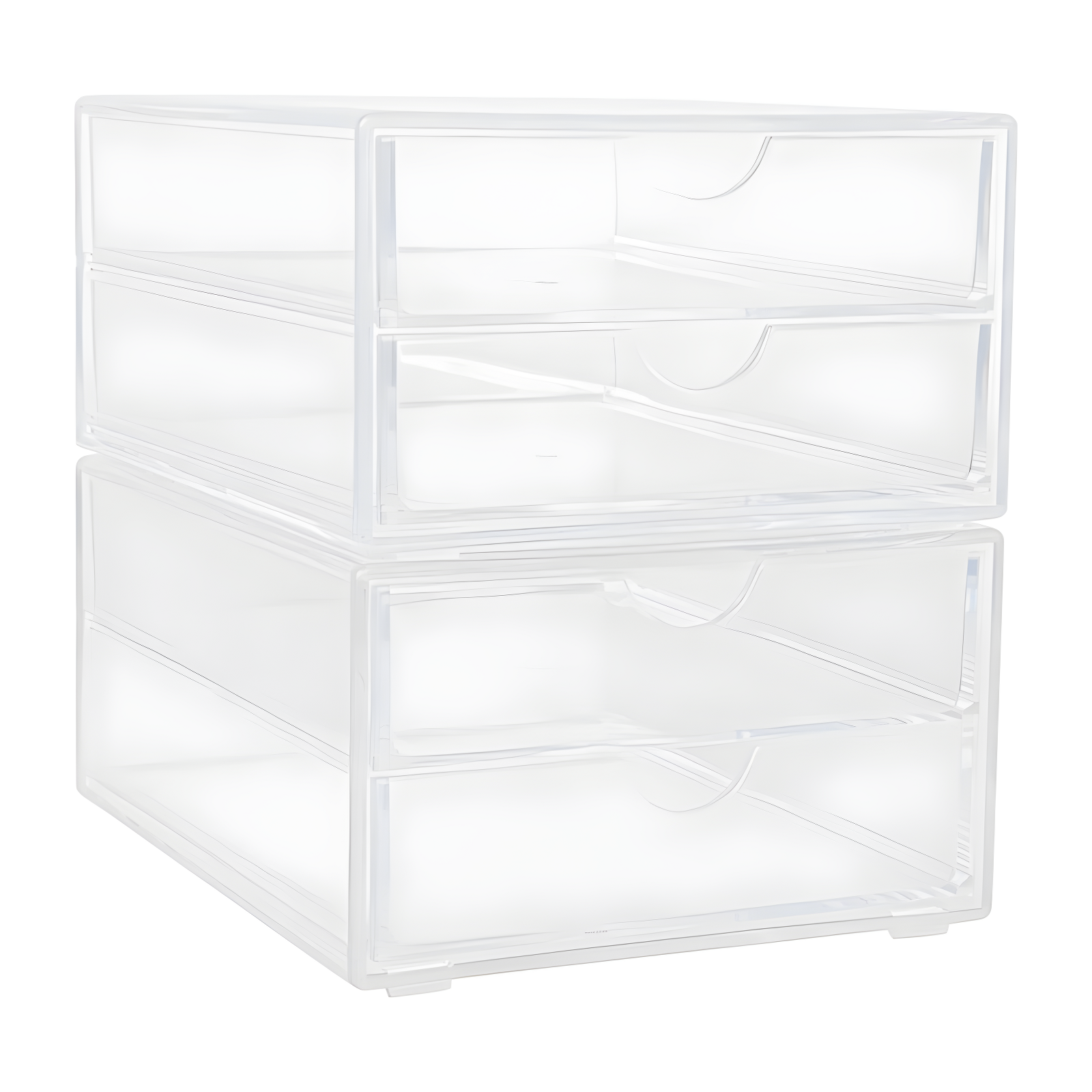 Martha Stewart Thomas Martha Stewart Plastic Desktop Storage with Half Moon Opening Pullout Drawers (Set of 2)