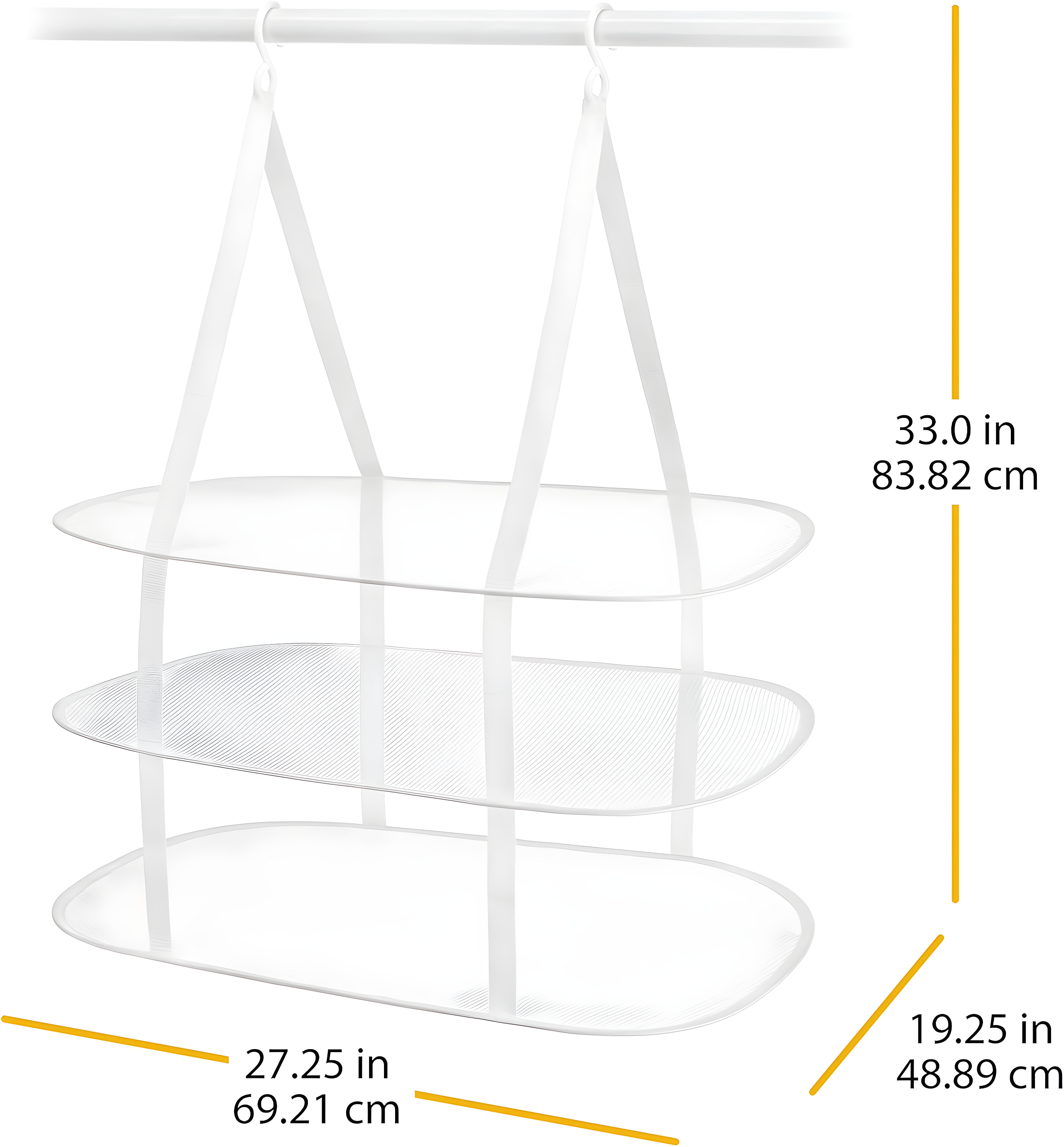 Whitmor  33 x 27.25 x 19.25 in. Steel Hanging Collapsible Clothes Drying Rack, White