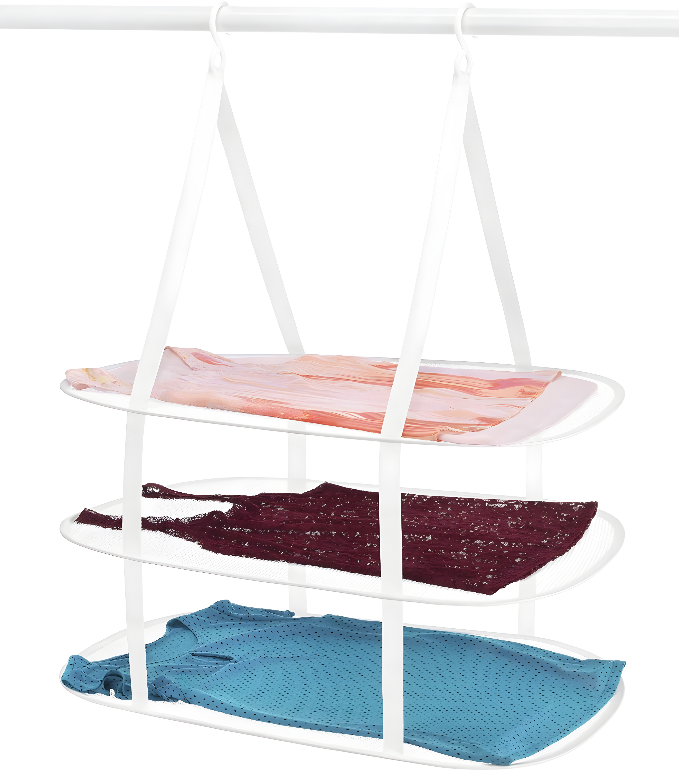 Whitmor  33 x 27.25 x 19.25 in. Steel Hanging Collapsible Clothes Drying Rack, White