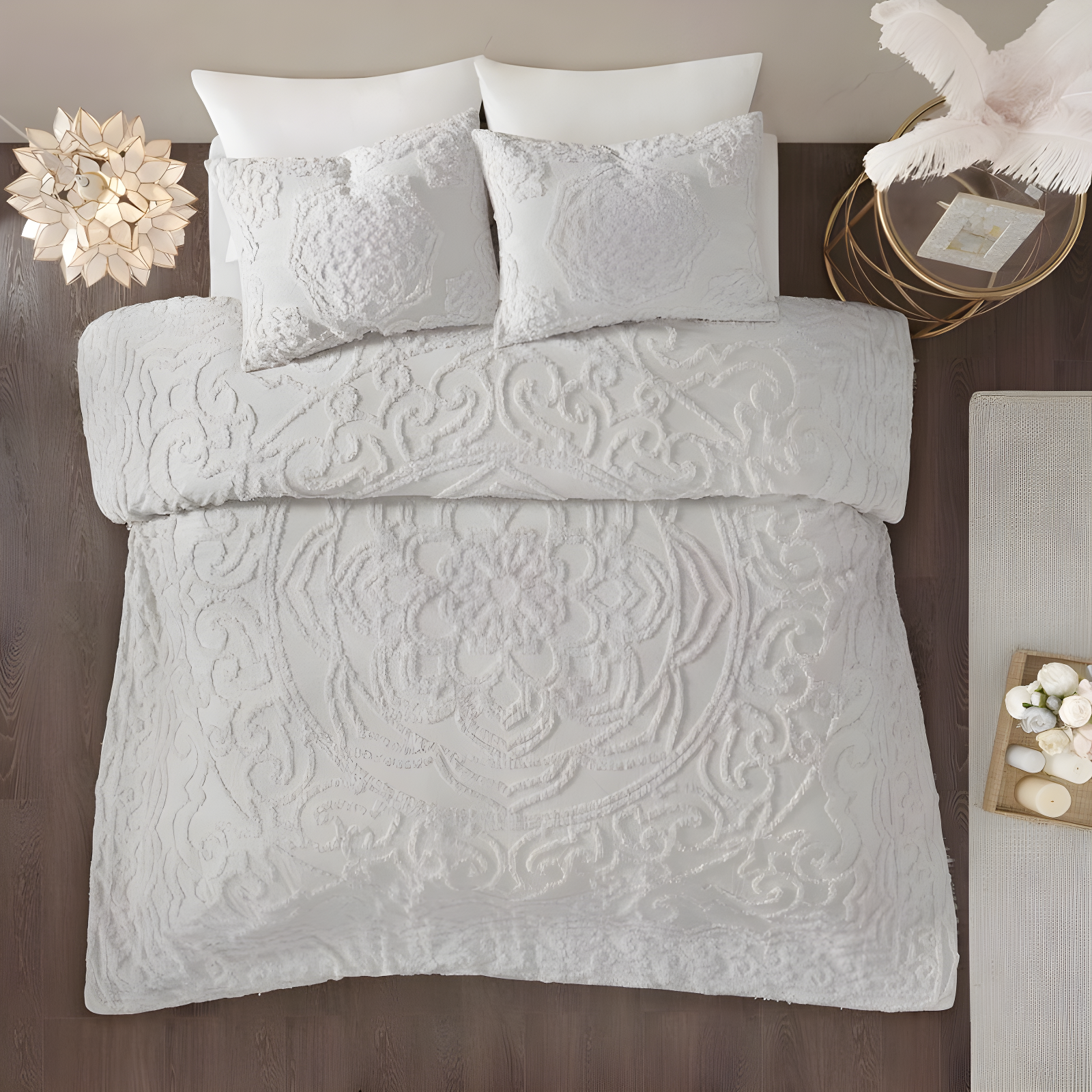 510 Design Everly 3 Piece Tufted Woven Medallion Comforter Set