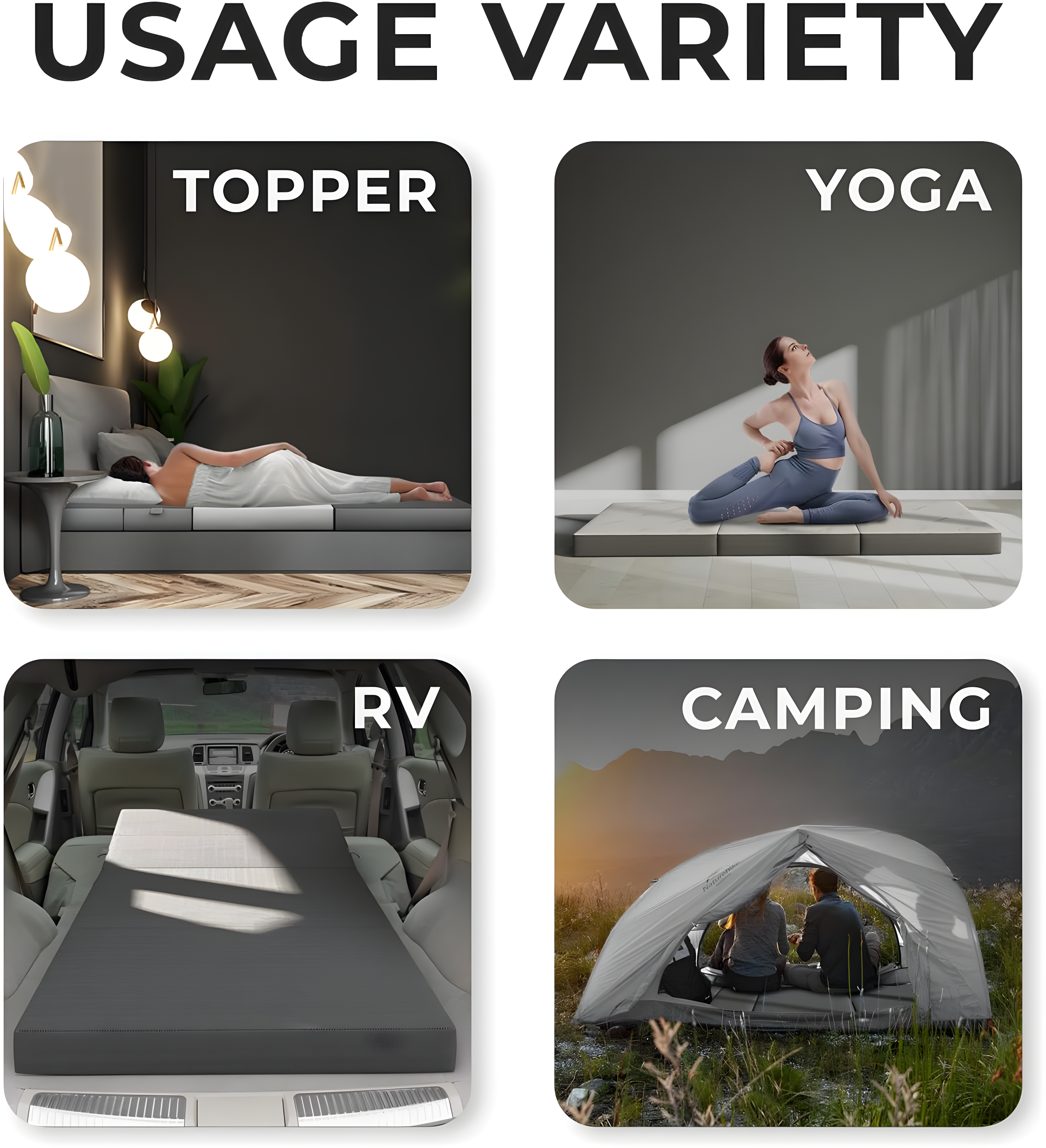 Cozzzi Trifold Mattress for Floor and Traveling with Removable Cover - Lightweight and Portable Mattress for Adults & Kids - Compact and Easy to Storage (75in x 31in x 4in)