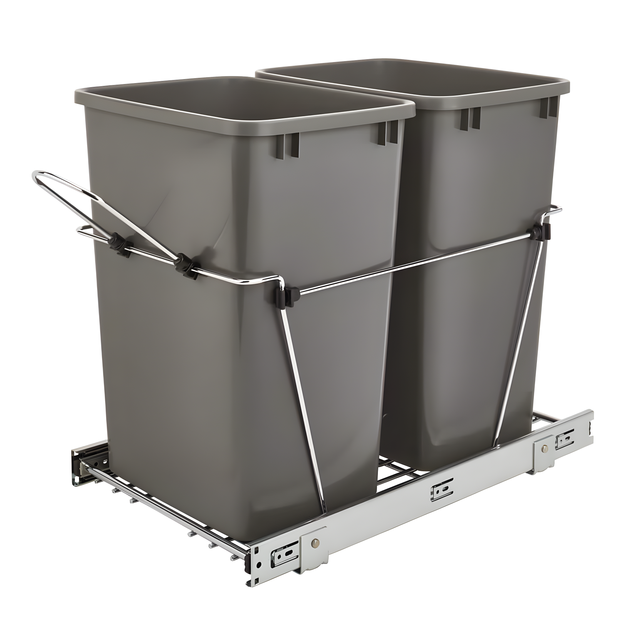 Rev-A-Shelf Double Pull Out Trash Can 27 Qt for Kitchen
