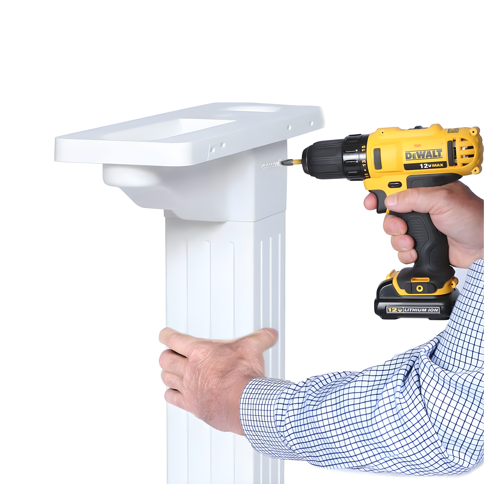 Large White Vinyl Post Mount Mailbox and Post Kit