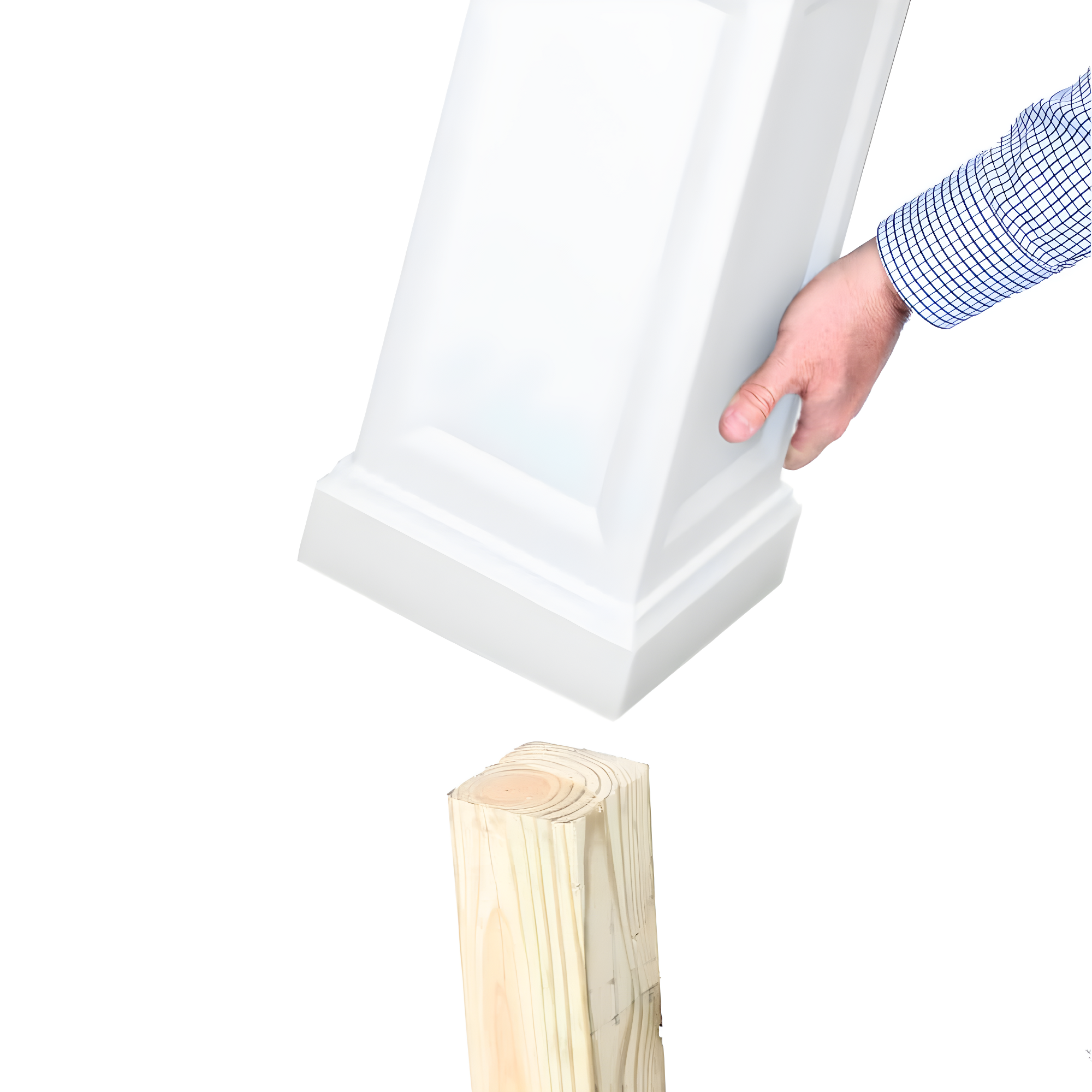 Large White Vinyl Post Mount Mailbox and Post Kit