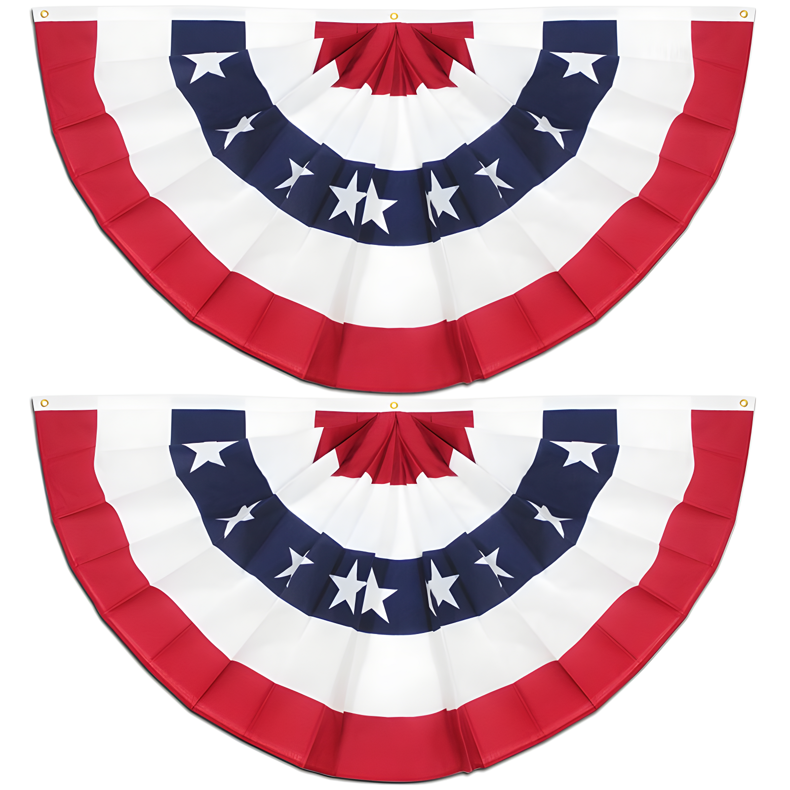 ANLEY USA Pleated Fan Flag, 1.5x3 ft American US Bunting Flag (Set of 2)