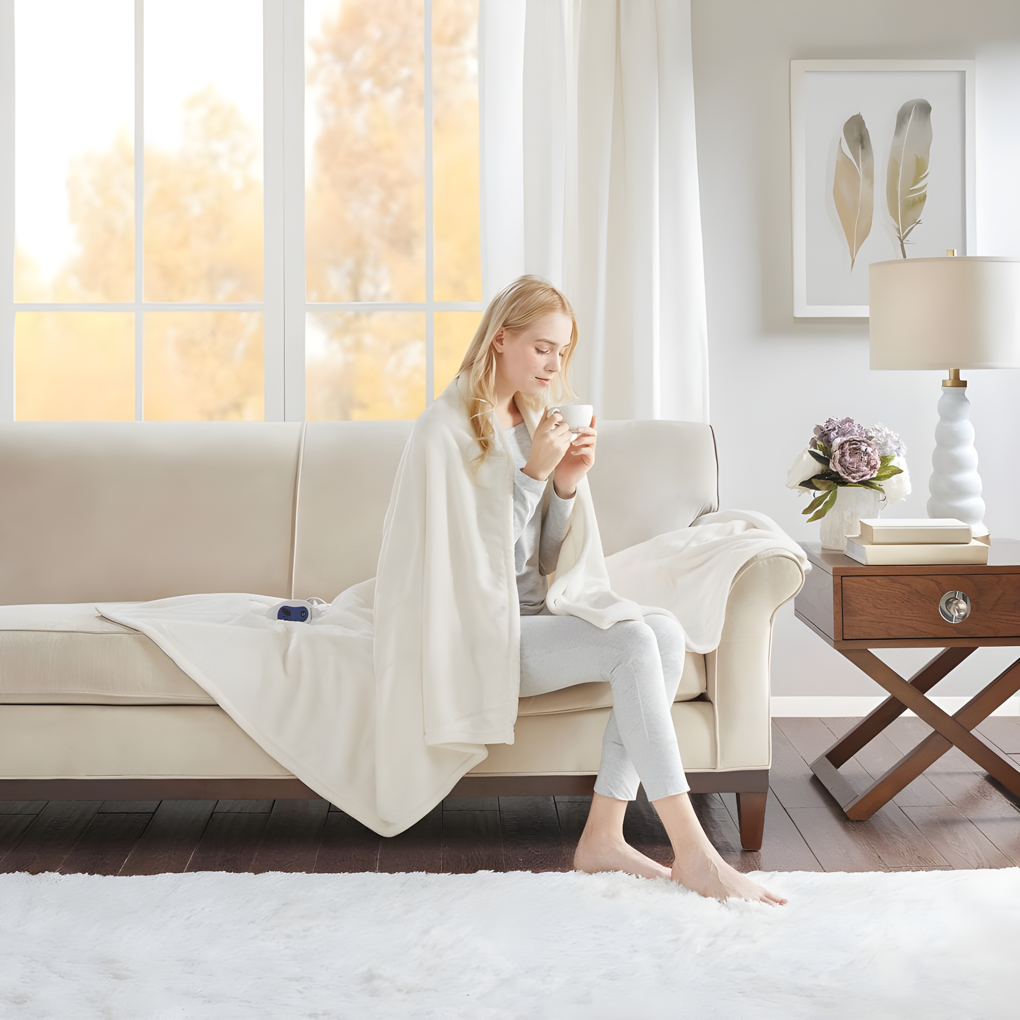 Beautyrest Heated Plush Oversized Throw