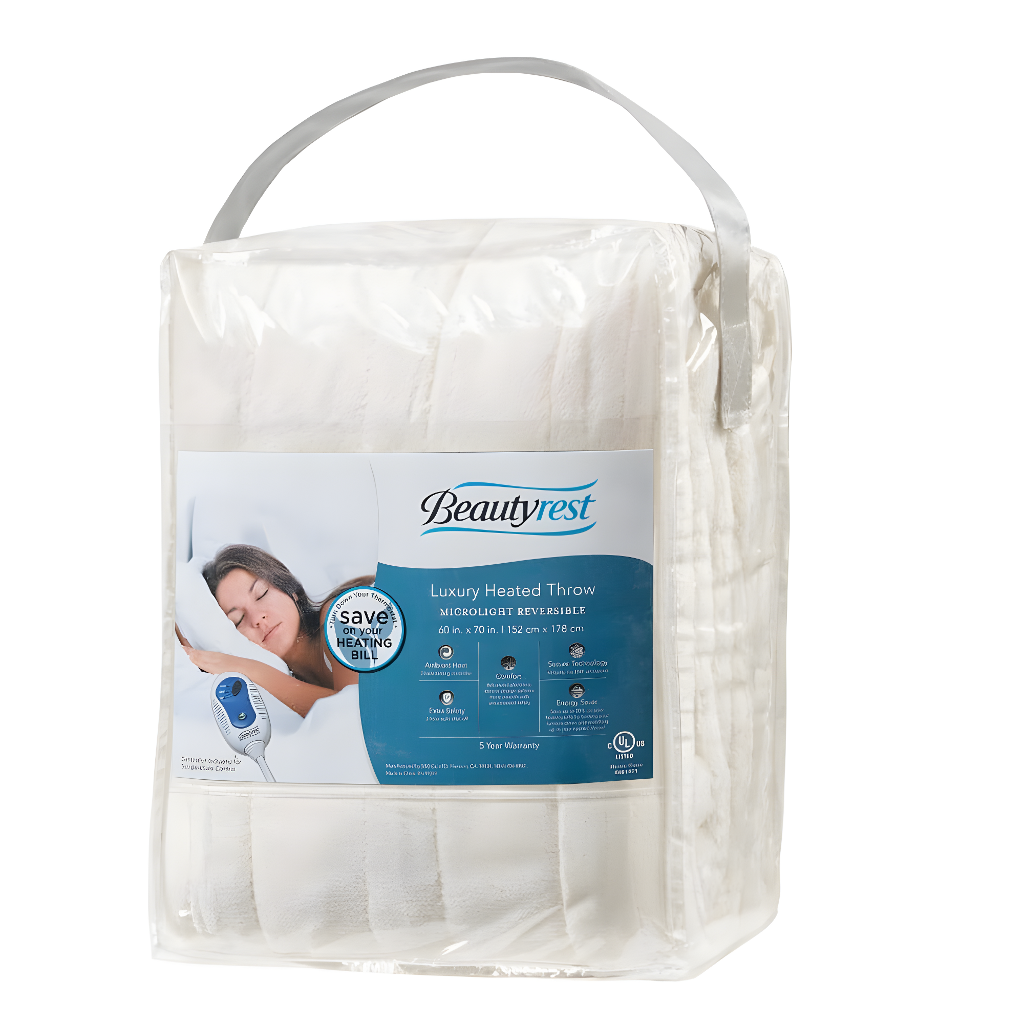Beautyrest Heated Plush Oversized Throw