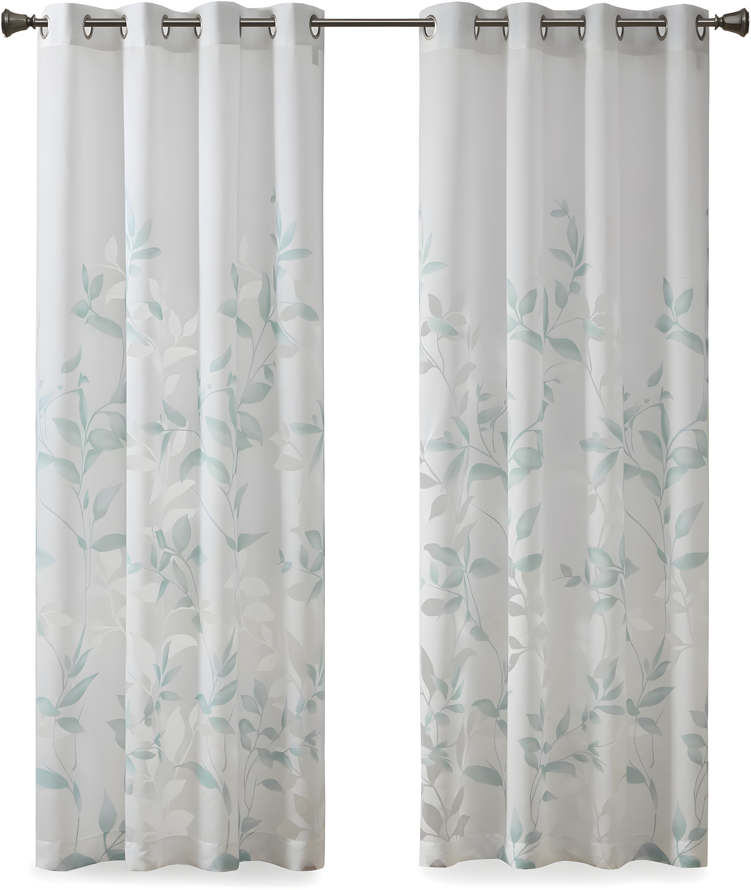 Madison Park Cecily Floral Printed Burnout Sheer Grommet Single Curtain Panel