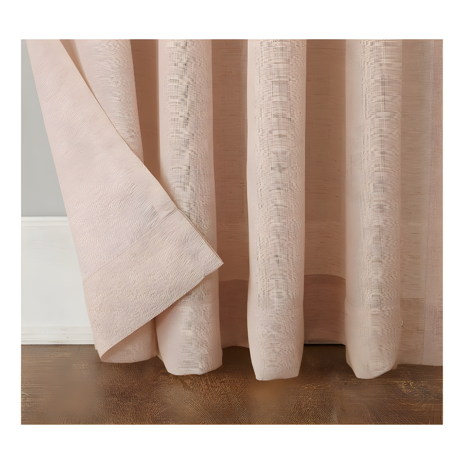 54"x63" No. 918 Light Filtering Semi-Sheer Amalfi Rod Pocket Curtain Panel Blush: Linen Sheer Curtain Panels, Modern Decor