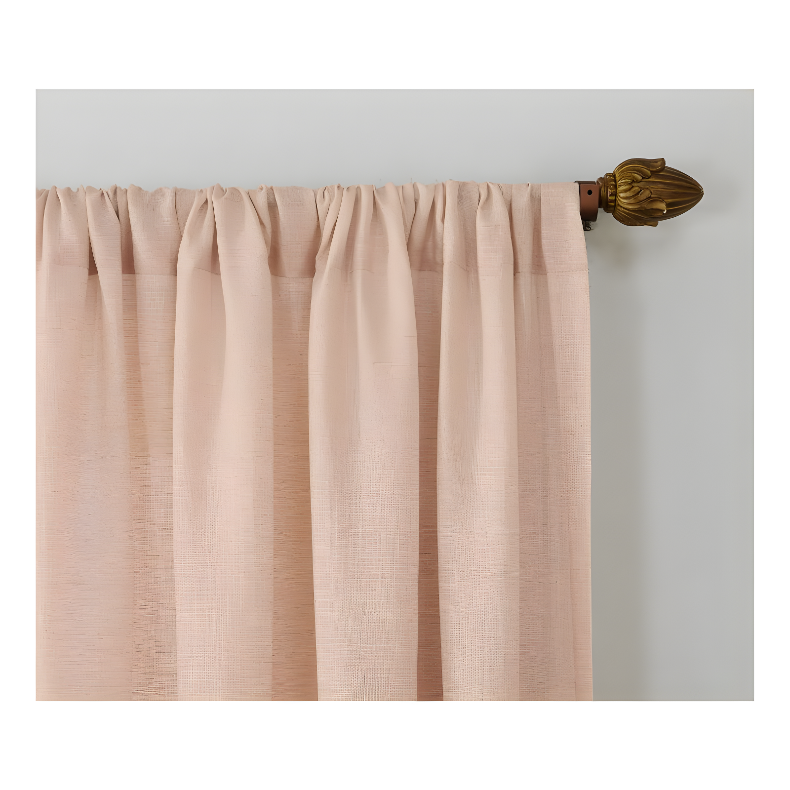 54"x63" No. 918 Light Filtering Semi-Sheer Amalfi Rod Pocket Curtain Panel Blush: Linen Sheer Curtain Panels, Modern Decor