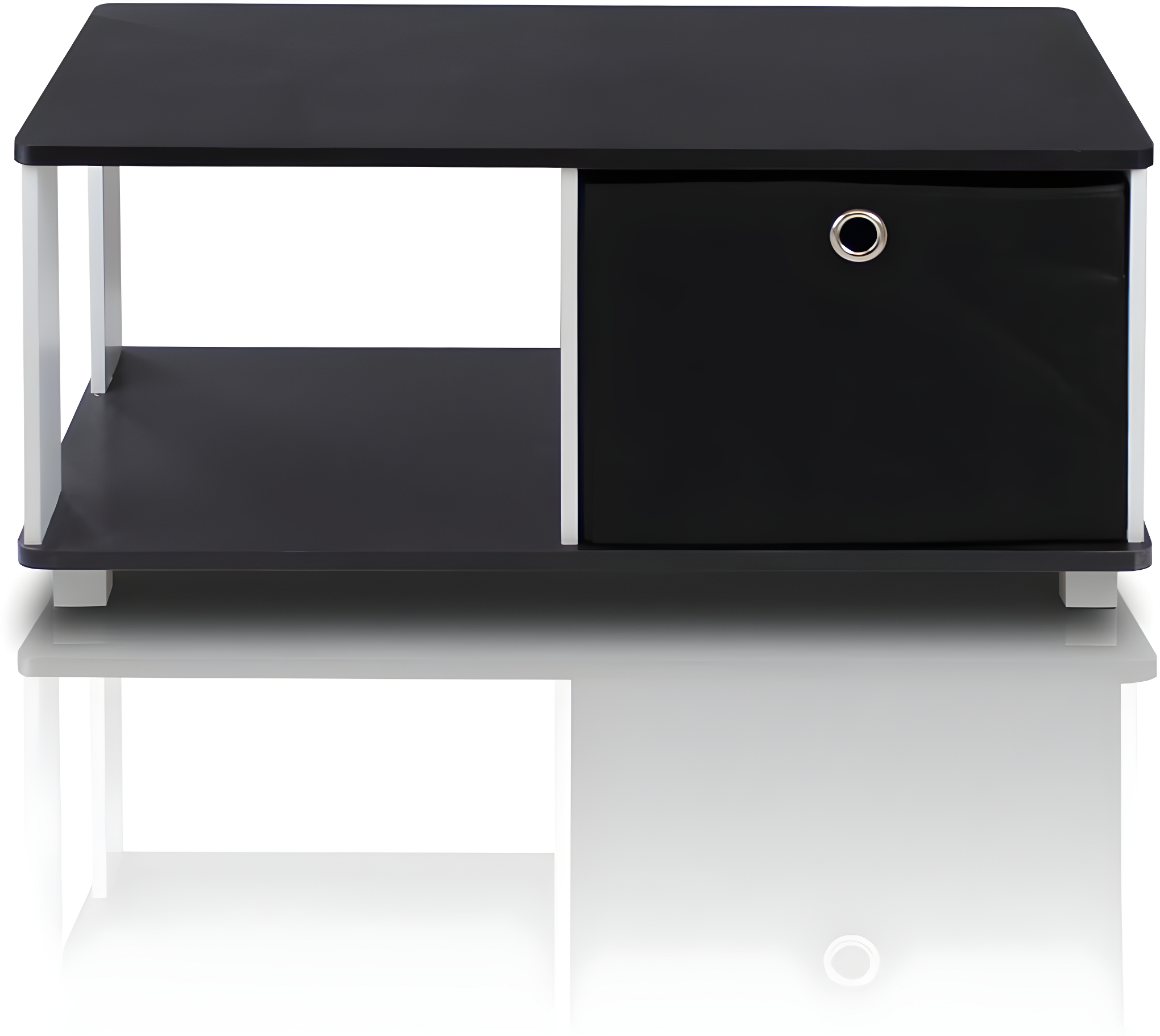 Furinno 99954BK/BK Coffee Table with Bin Drawer, Black