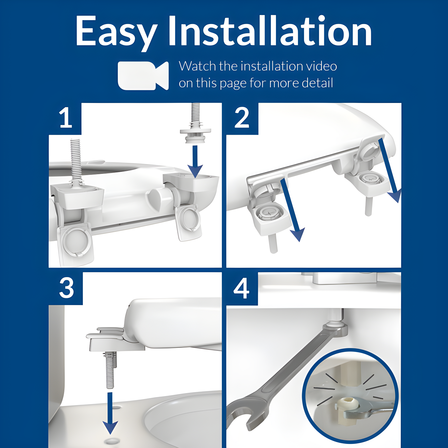 Cameron 41EC Wood Toilet Seat, Never Loosens and Easily Removes for Cleaning, ROUND