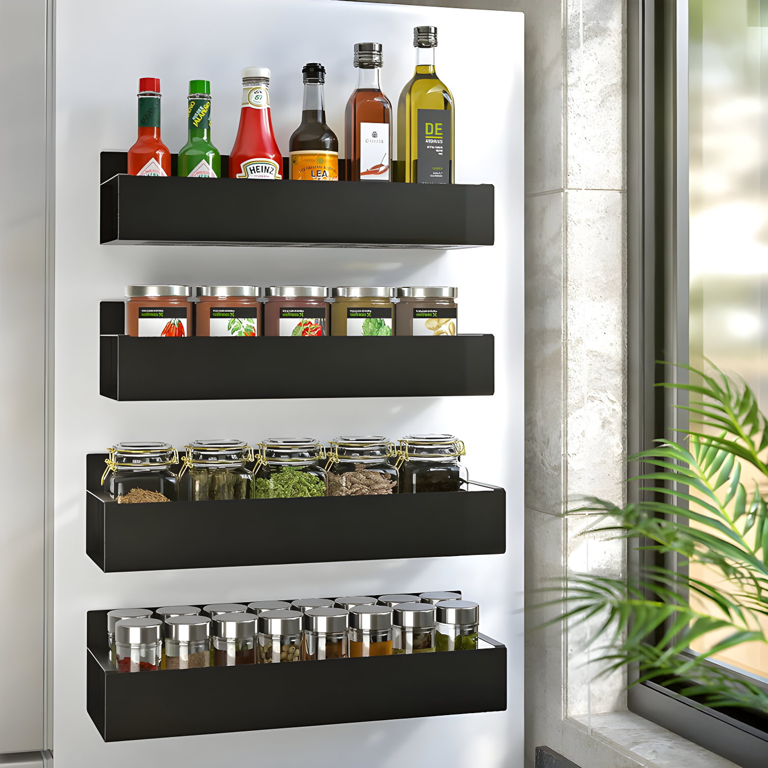 Prep & Savour Wall Spice Rack (Set of 4)
