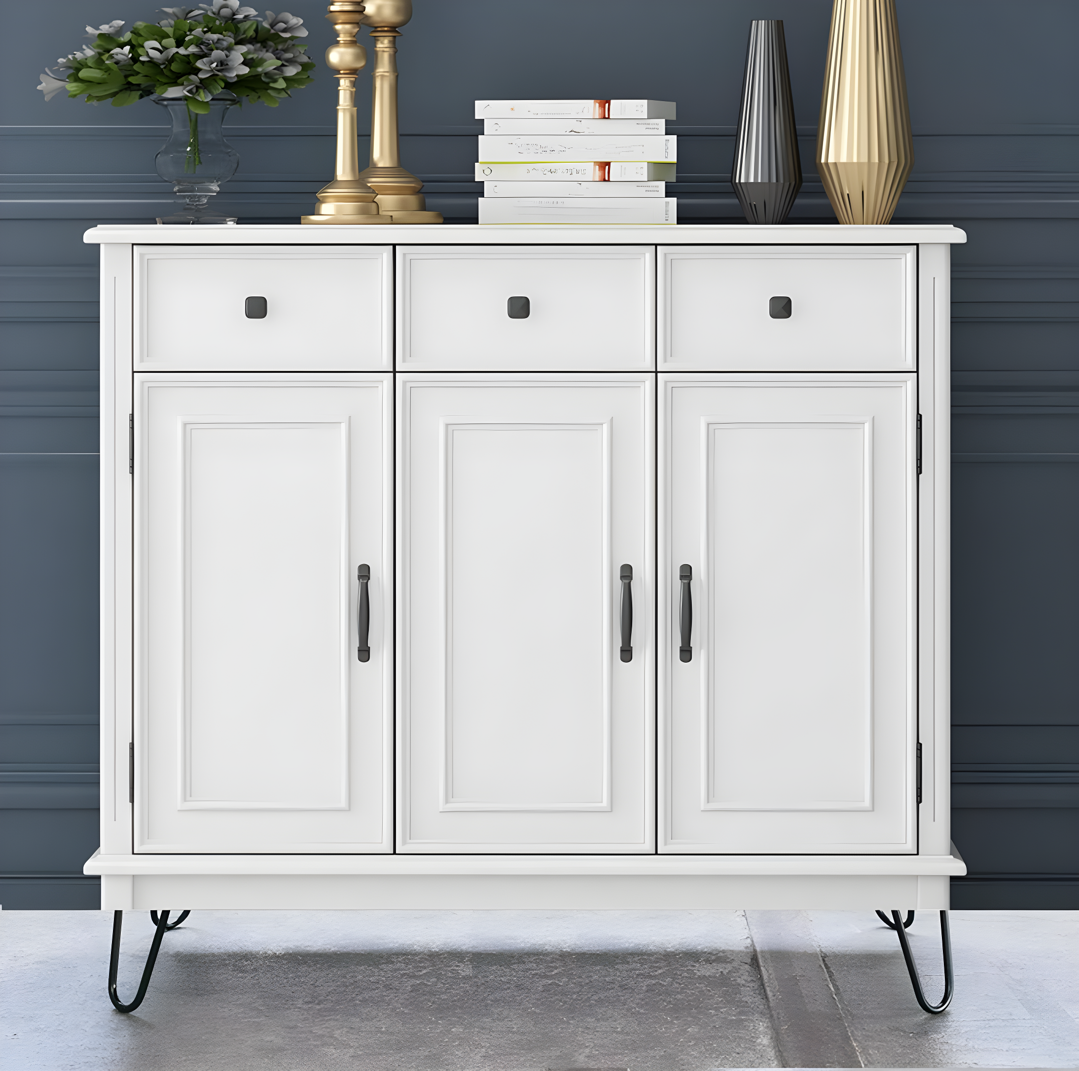 Home Soft Things 10 Inch Furniture Legs Black Metal Hairpin Table Legs Desk Legs, Set of 4, Black