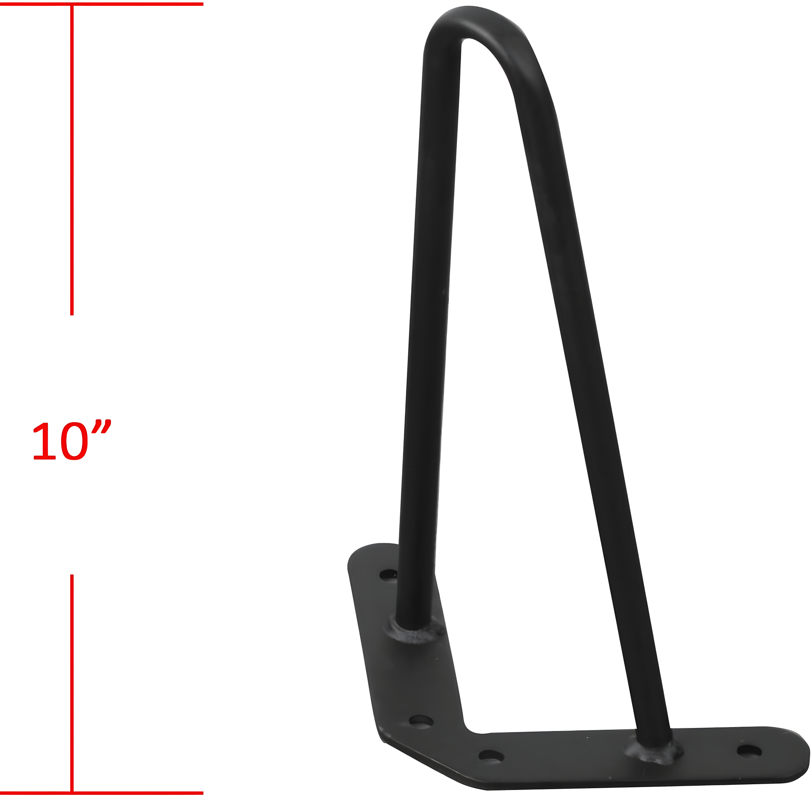 Home Soft Things 10 Inch Furniture Legs Black Metal Hairpin Table Legs Desk Legs, Set of 4, Black