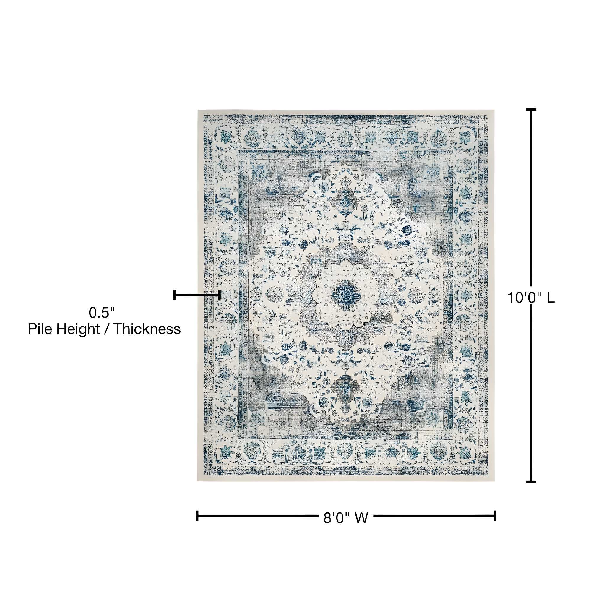 Evoke EVK220 Power Loomed Area Rug - Ivory/Grey - 8'x10' - Safavieh.