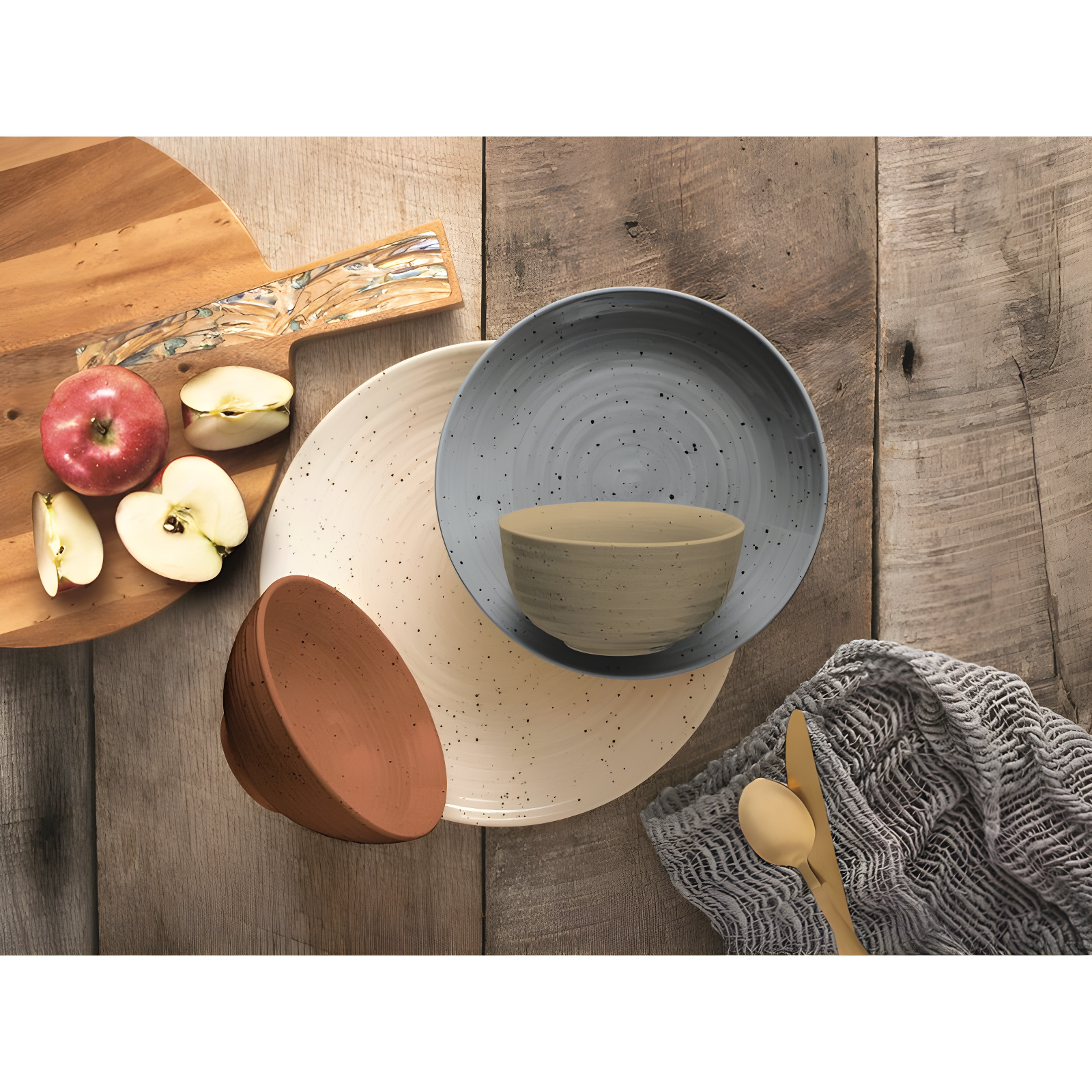 Siterra Painter's Palette 16 Piece Dinnerware Set, Service for 4