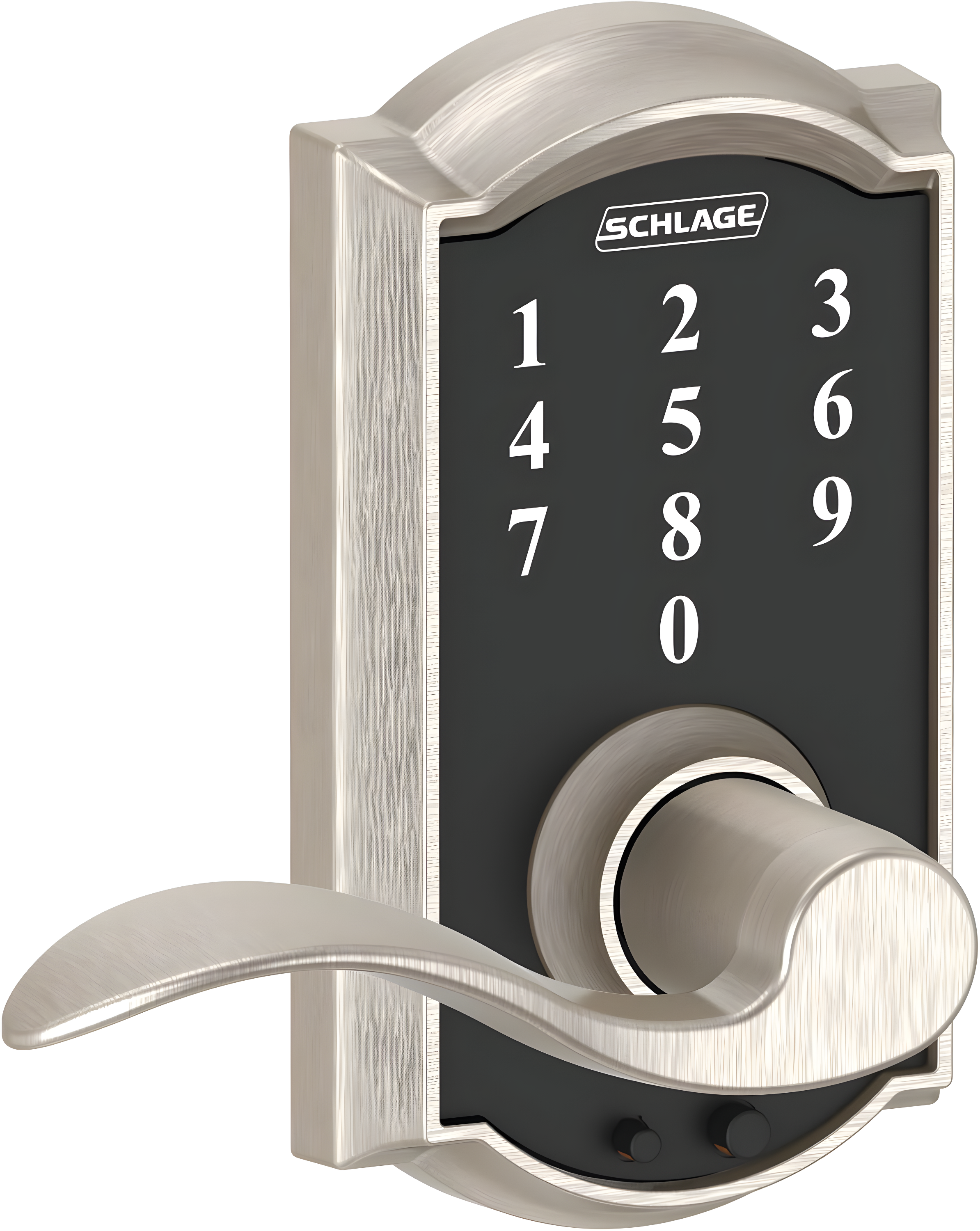 Schlage Touch Keyless Touchscreen Lever with Camelot Trim and Accent Lever