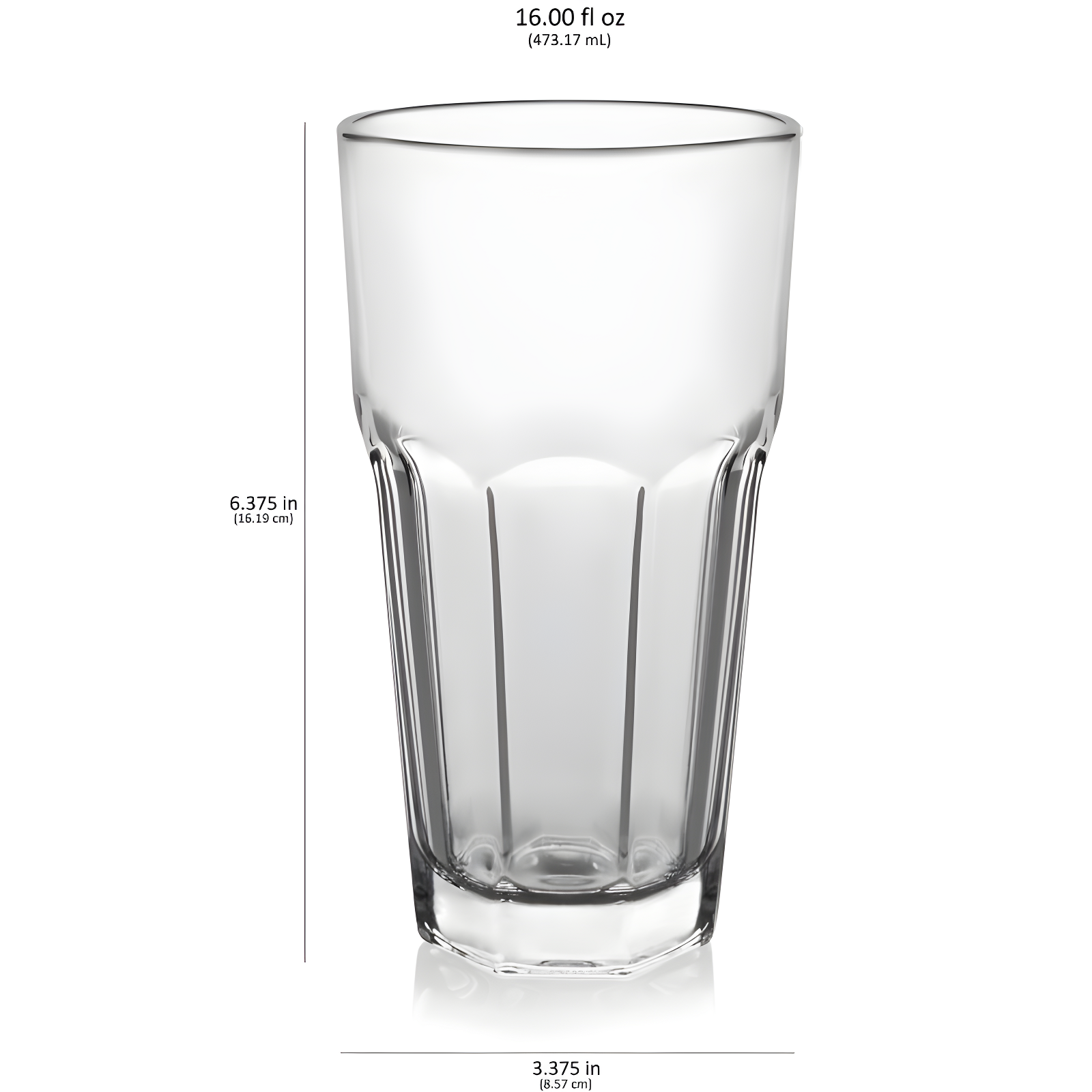 Libbey Gibraltar Tumbler Glasses, 16 ounce, Set of 12