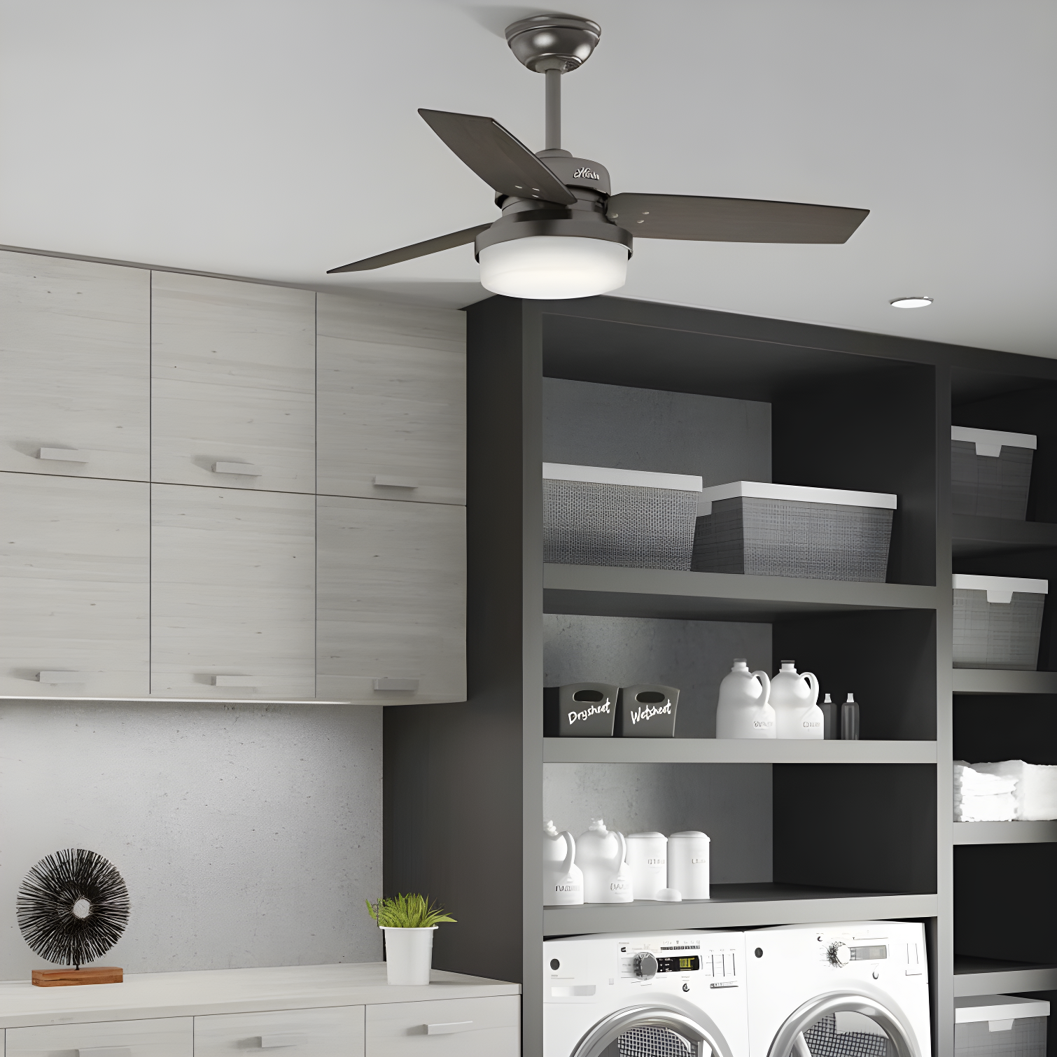Hunter Fan 44" Sentinel 3 - Blade Standard Ceiling Fan with Remote Control and Light Kit Included