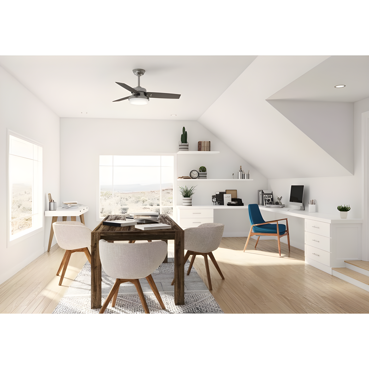 Hunter Fan 44" Sentinel 3 - Blade Standard Ceiling Fan with Remote Control and Light Kit Included