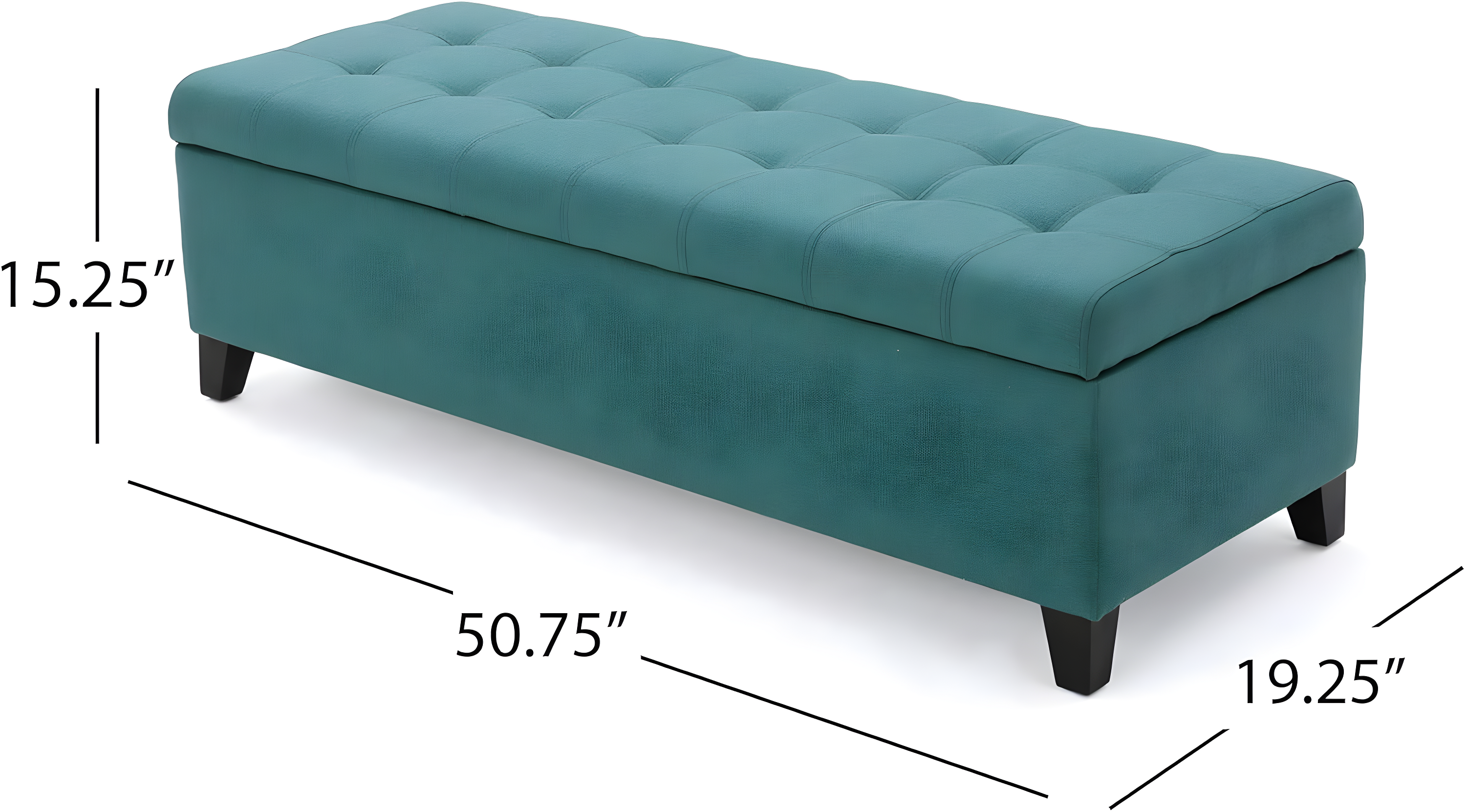 Mission Storage Ottoman - Dark Teal - Christopher Knight Home: Upholstered, Tufted Top, Rectangular Shape