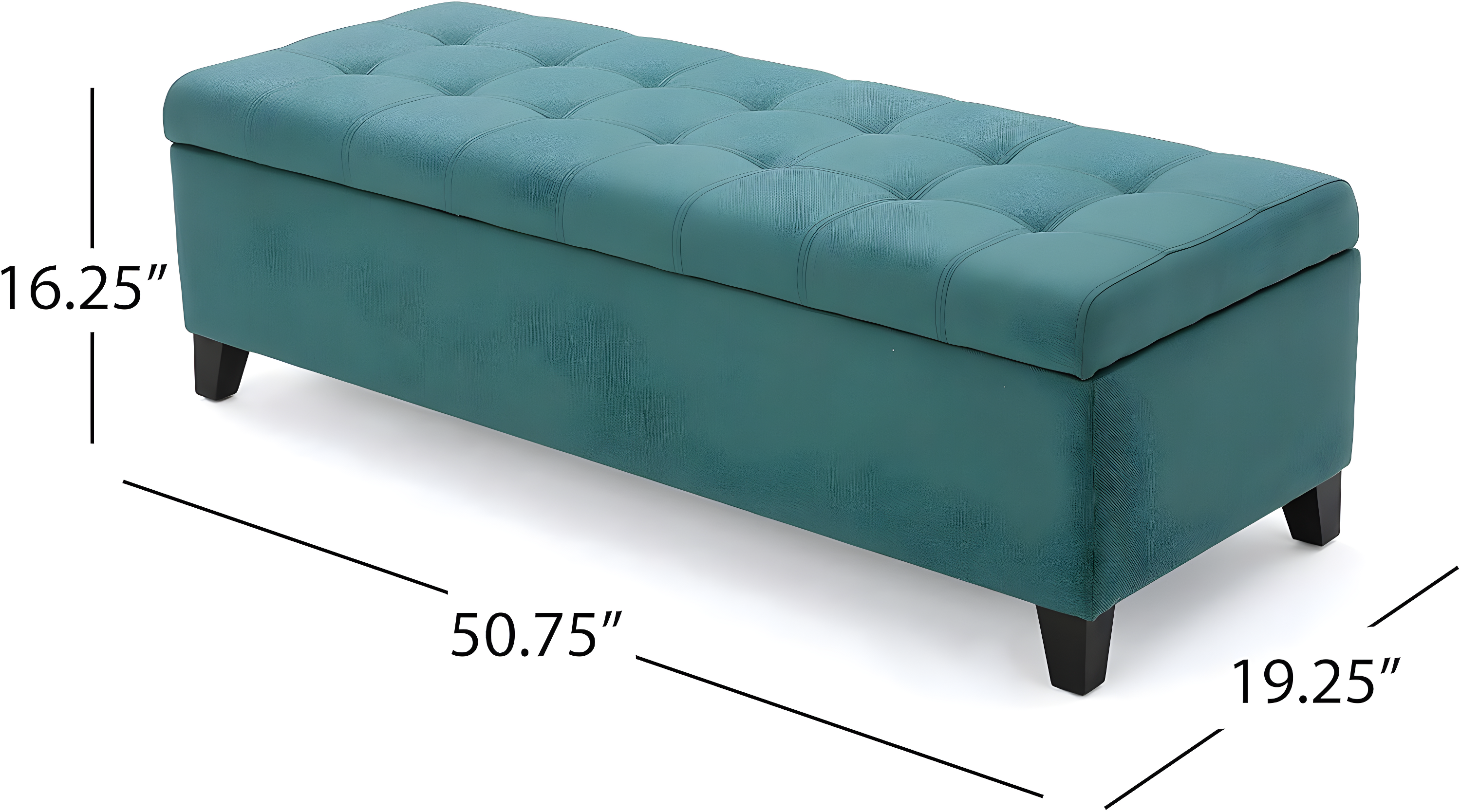 Mission Storage Ottoman - Dark Teal - Christopher Knight Home: Upholstered, Tufted Top, Rectangular Shape