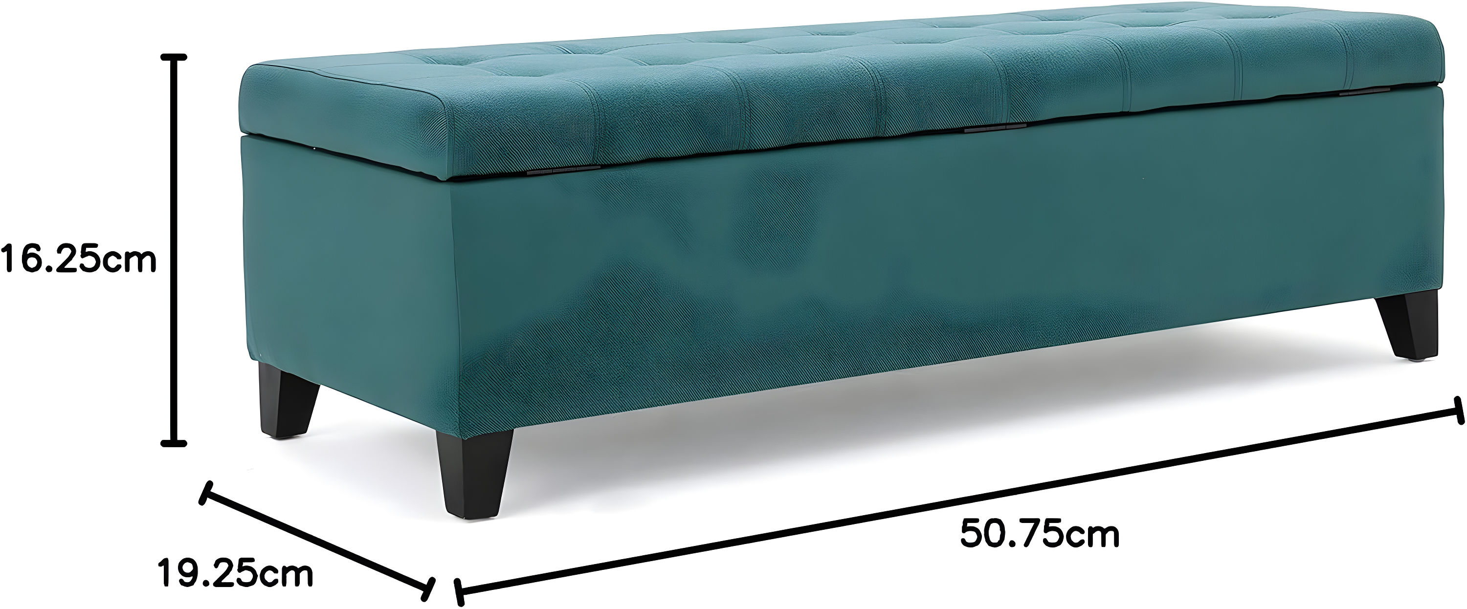 Mission Storage Ottoman - Dark Teal - Christopher Knight Home: Upholstered, Tufted Top, Rectangular Shape