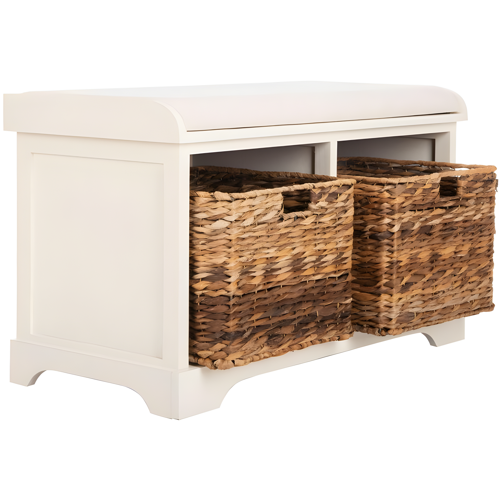 Freddy Wicker Storage Bench - AMH5736 - Vintage White - Safavieh