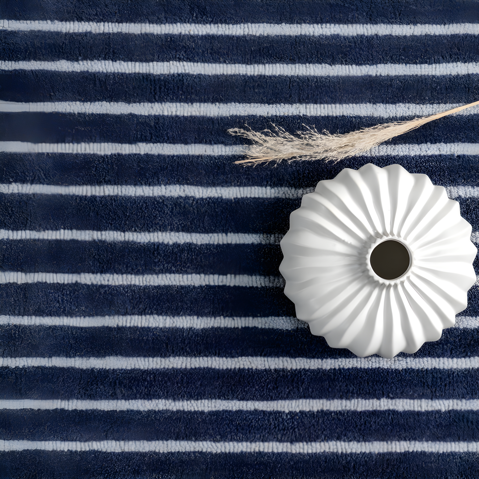 Breakwater Bay Pacific Striped Wool Area Rug