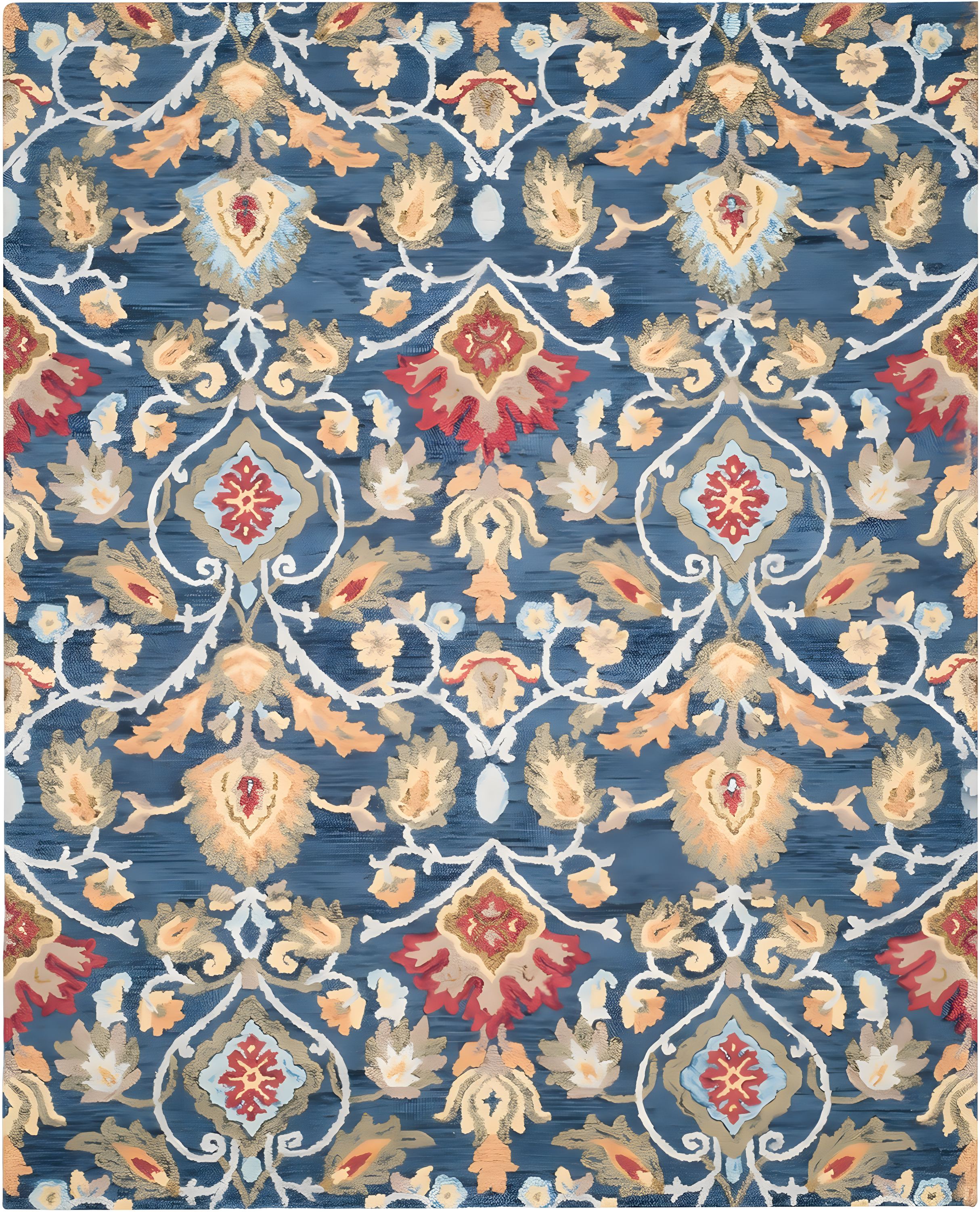 Blossom BLM402 Hand Tufted Area Rug - Navy/Multi - 6'x9' - Safavieh.