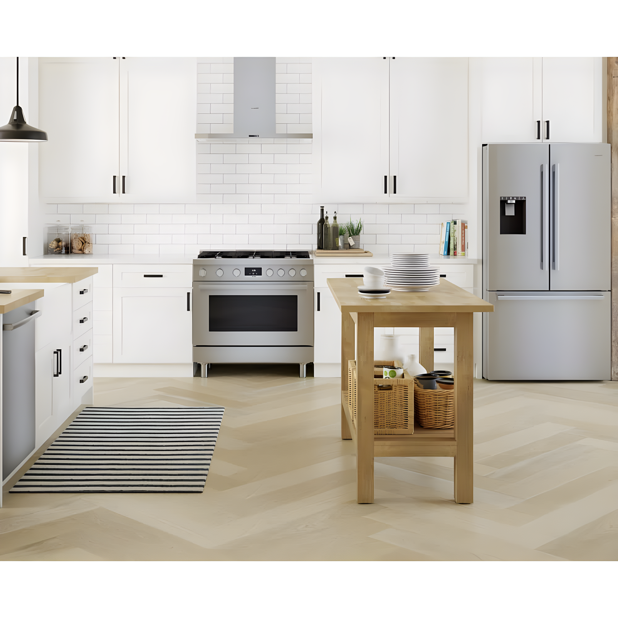 Bosch - 500 Series 36-Inch Smart French Door Standard-Depth Refrigerator With Quickicepro, Anti-Fingerprint, External Water & Ice, Home Connect