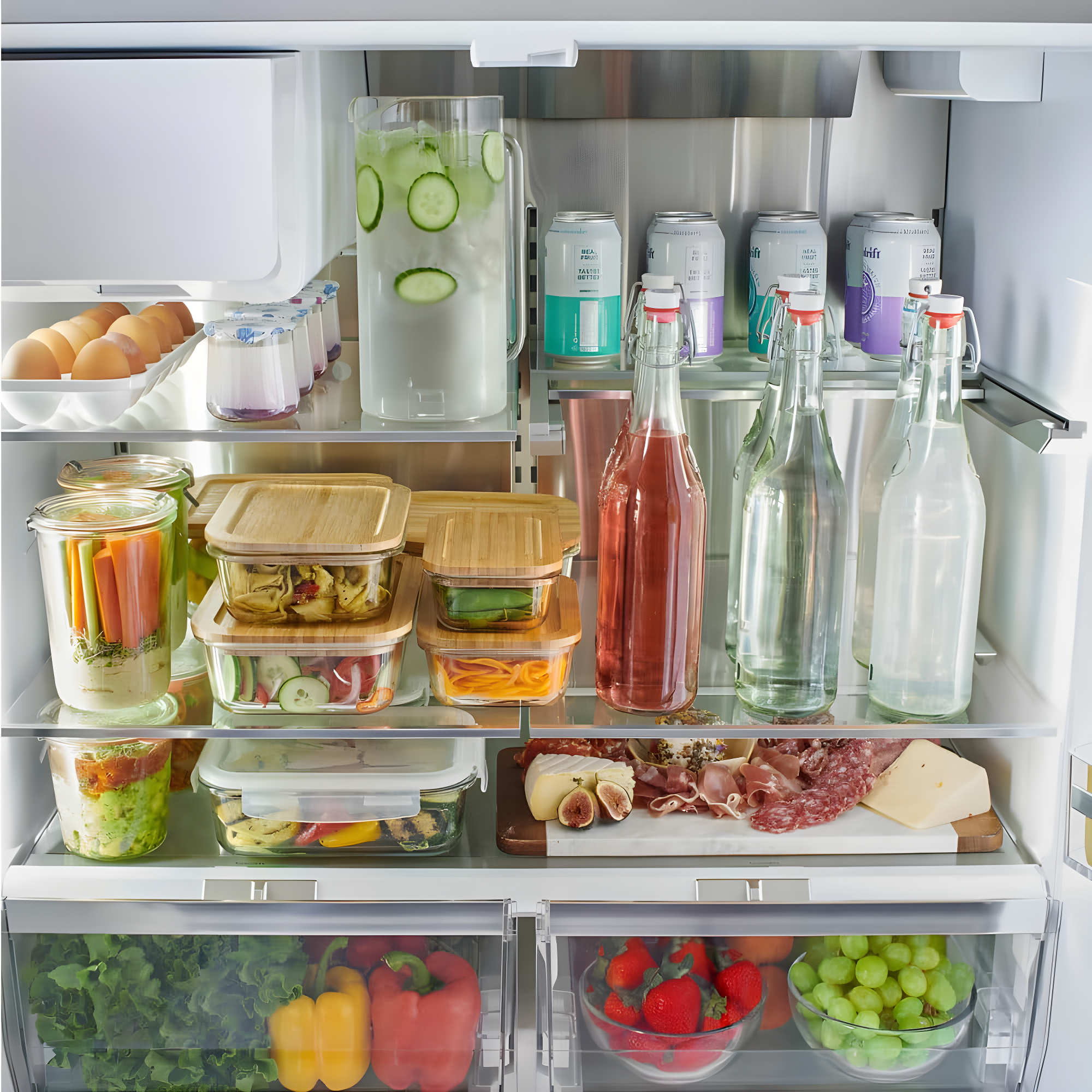 Bosch - 500 Series 36-Inch Smart French Door Standard-Depth Refrigerator With Quickicepro, Anti-Fingerprint, External Water & Ice, Home Connect